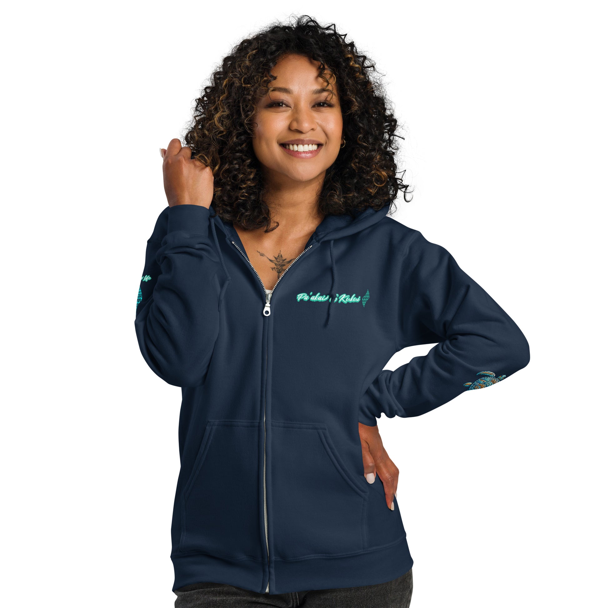 Hawaiian Surfer Chic Unisex heavy blend zip hoodie Zip Up Hoodie Pa'akai & Kukui