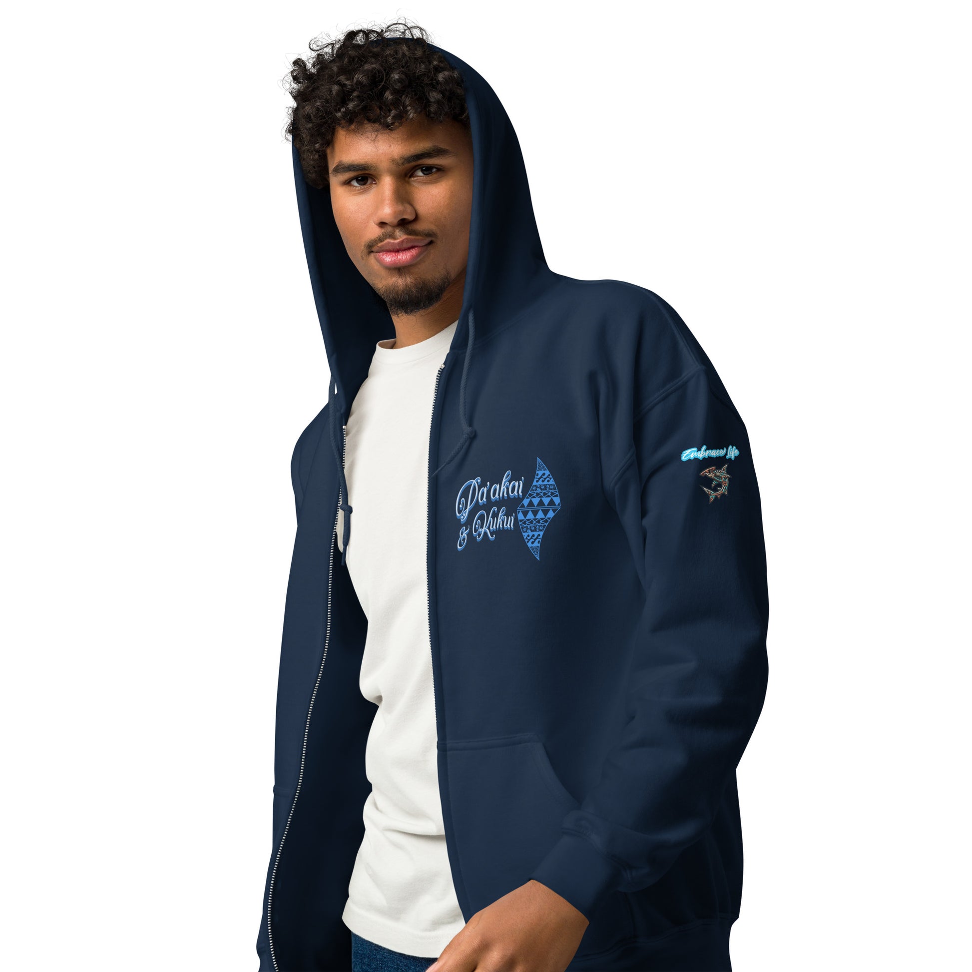 Japanese Cherry Blossom Hawaiian Zip-Up Hoodie — Aloha Streetwear Floral Design Zip Up Hoodie Pa'akai & Kukui