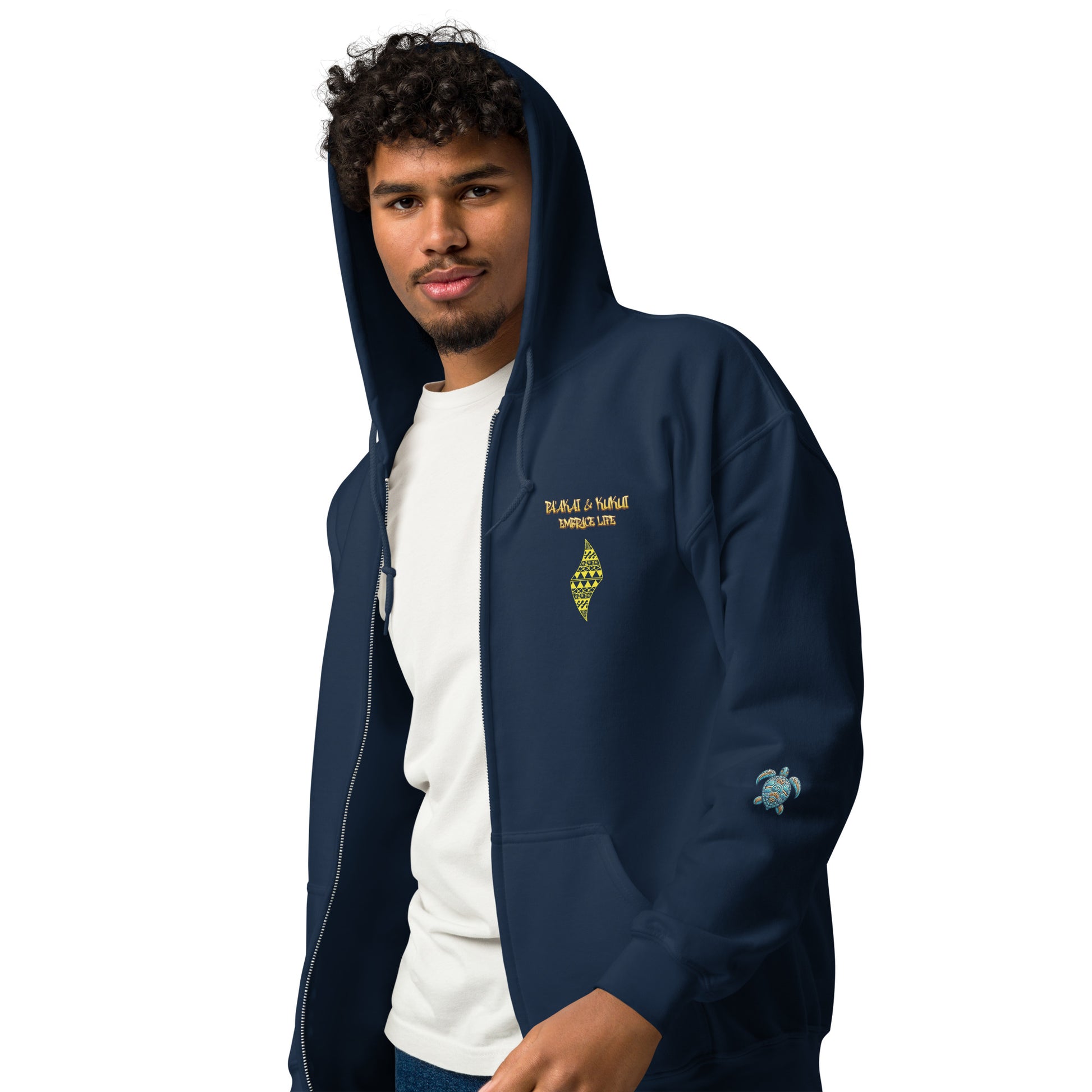 Blue Waves Unisex heavy blend zip hoodie Zip Up Hoodie Pa'akai & Kukui
