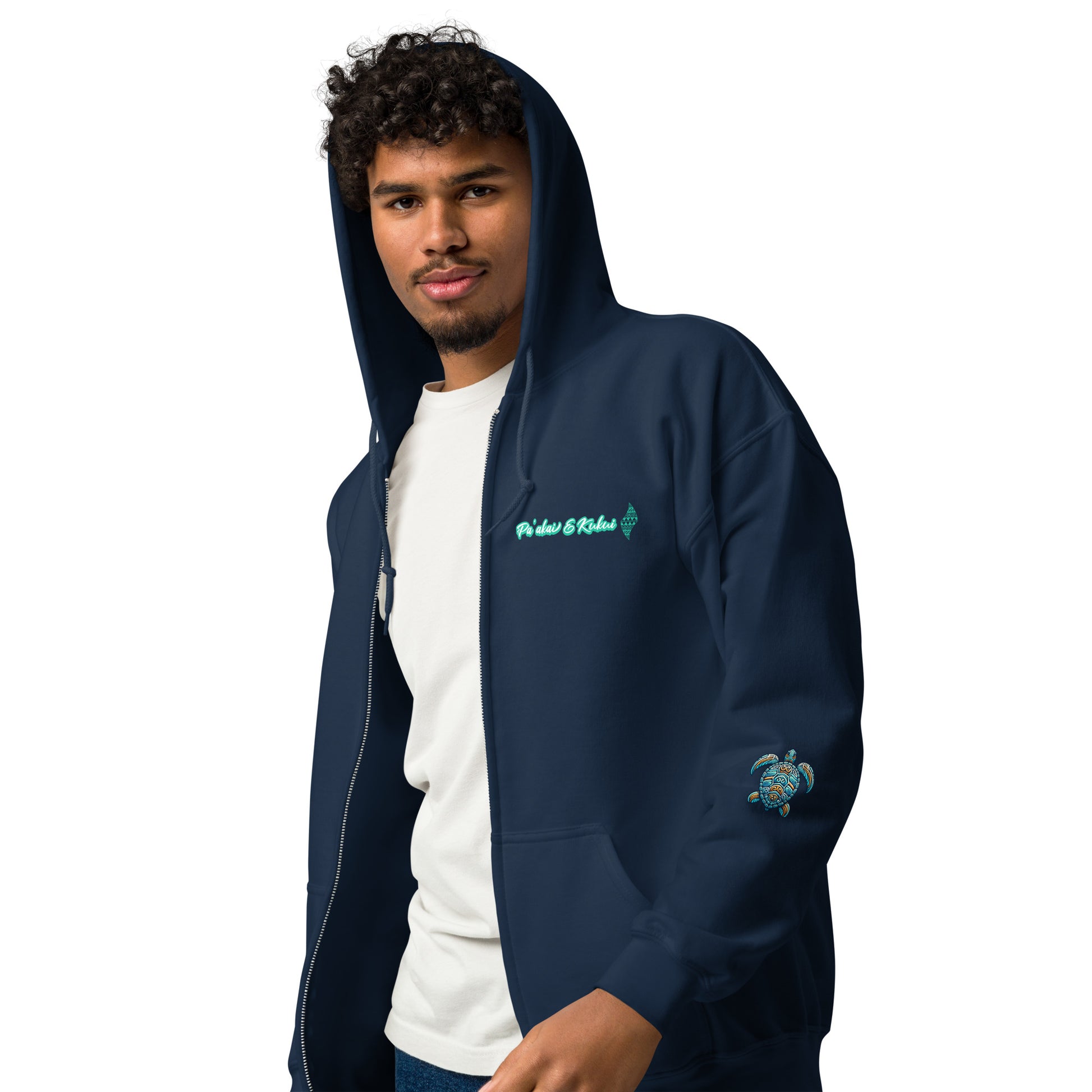 Hawaiian Surfer Chic Unisex heavy blend zip hoodie Zip Up Hoodie Pa'akai & Kukui