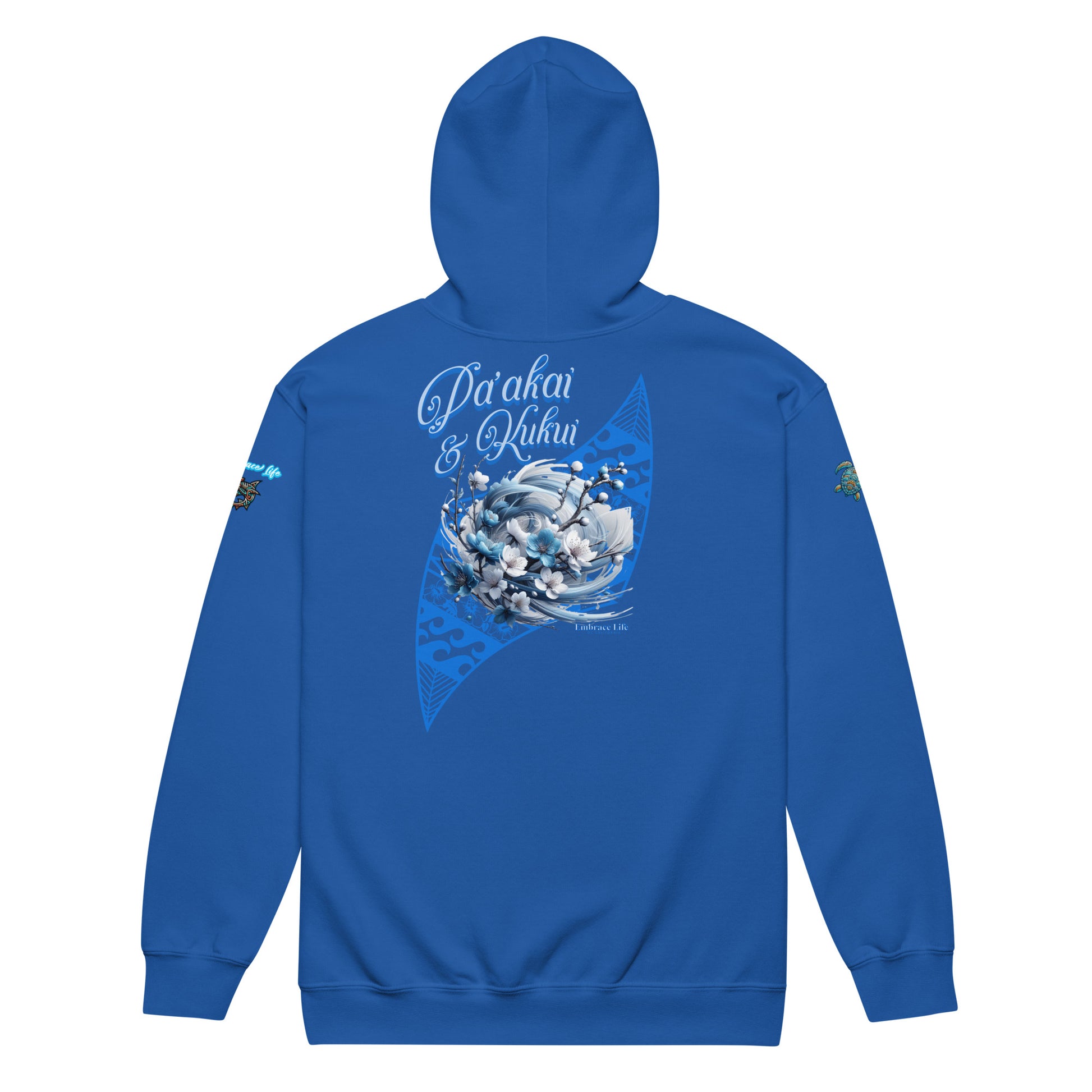 Japanese Cherry Blossom Hawaiian Zip-Up Hoodie — Aloha Streetwear Floral Design Zip Up Hoodie Pa'akai & Kukui