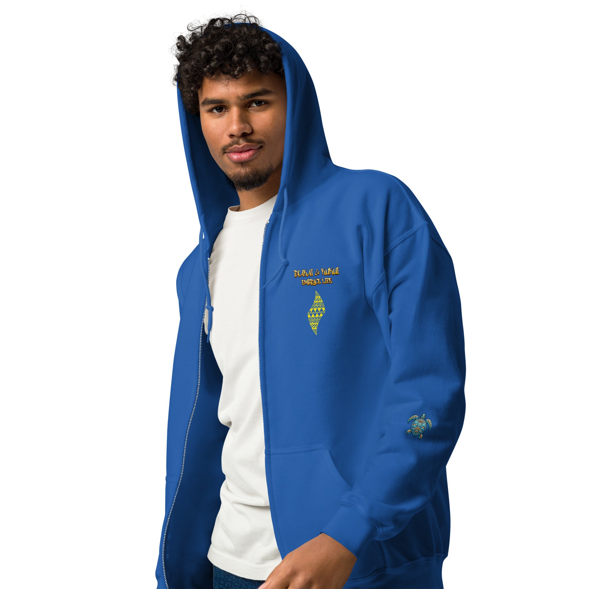 Blue Waves Unisex heavy blend zip hoodie Zip Up Hoodie Pa'akai & Kukui