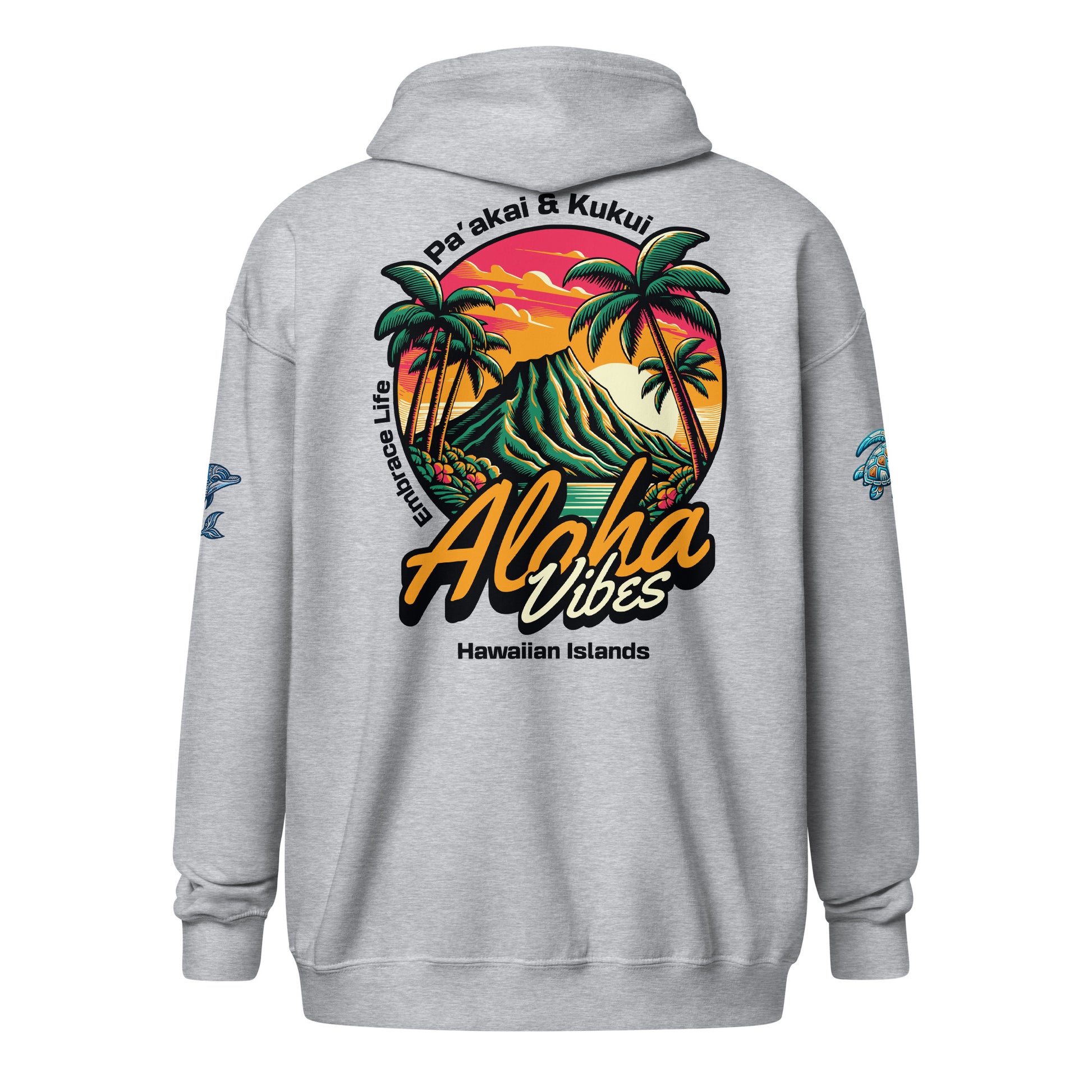 Aloha Vibes heavy blend zip hoodie - Womens Zip Up Hoodie Pa'akai & Kukui