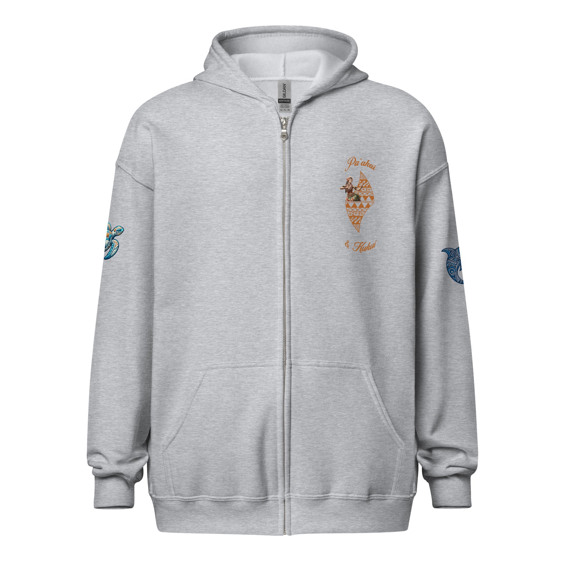 Aloha Vibes heavy blend zip hoodie - Womens Zip Up Hoodie Pa'akai & Kukui