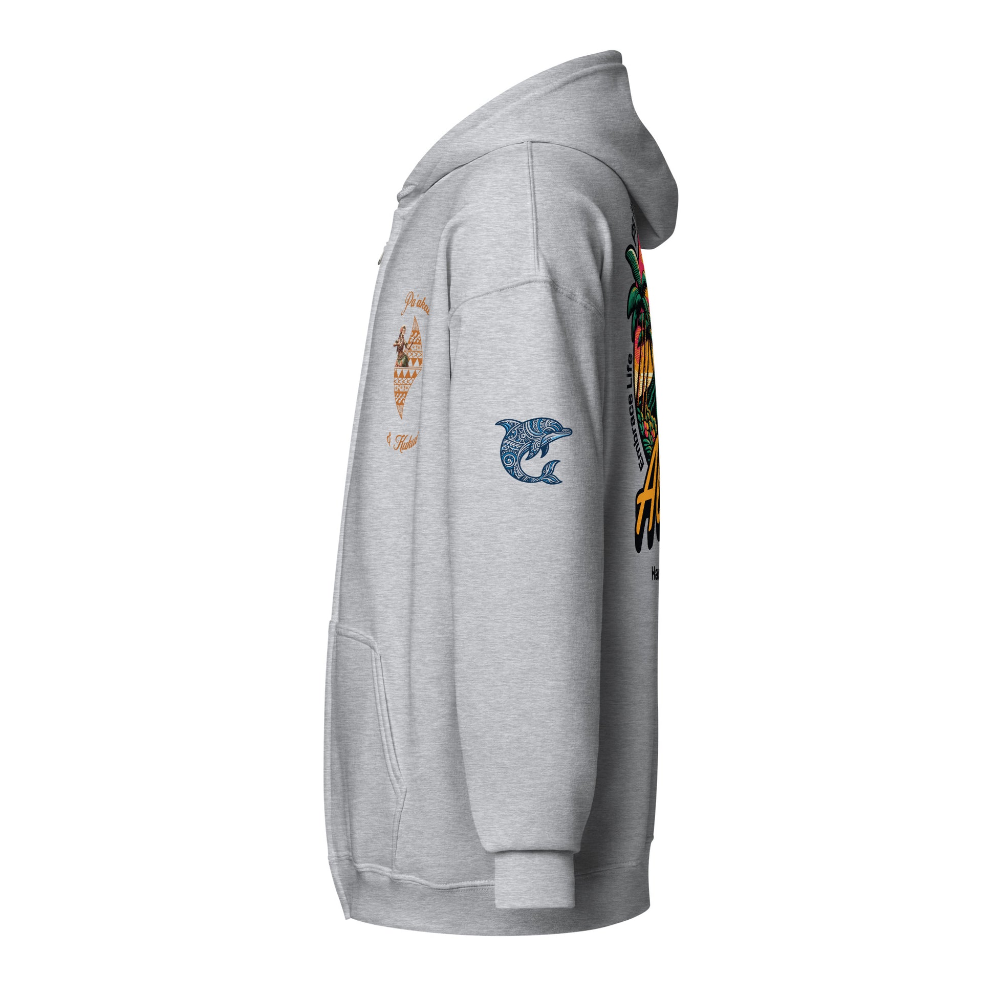 Aloha Vibes heavy blend zip hoodie - Womens Zip Up Hoodie Pa'akai & Kukui