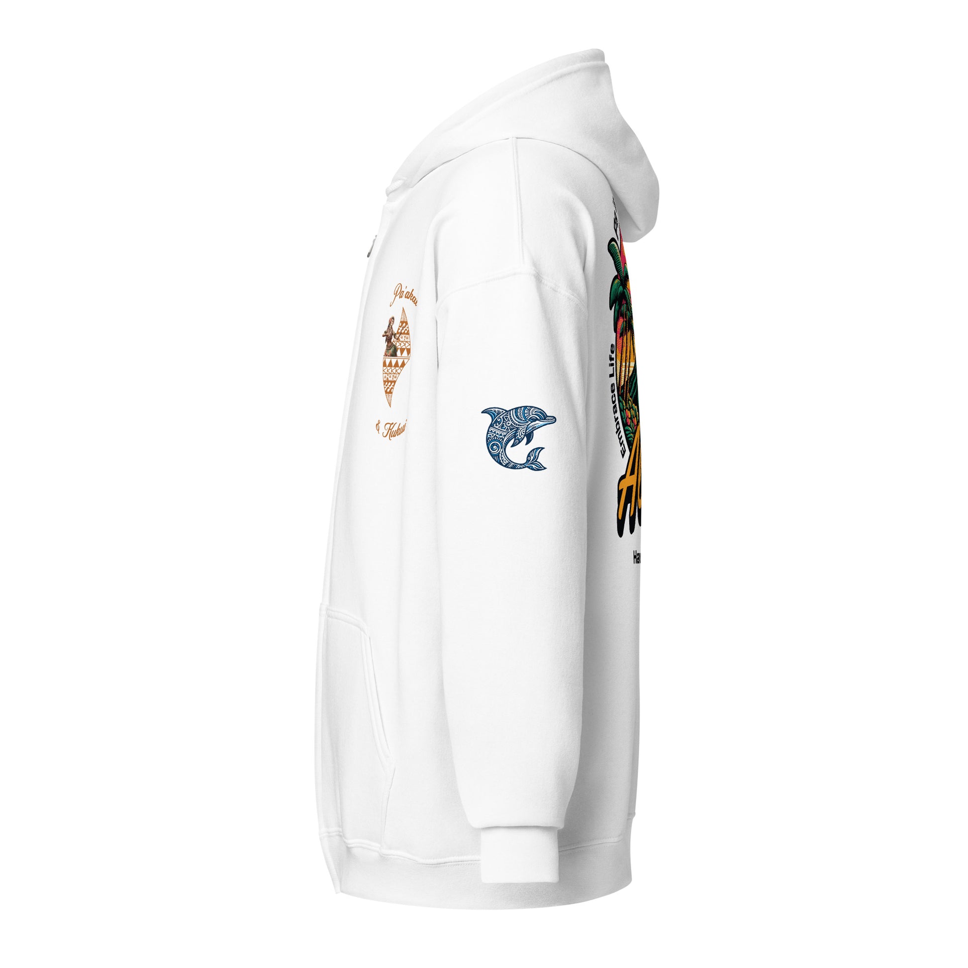 Aloha Vibes heavy blend zip hoodie - Womens Zip Up Hoodie Pa'akai & Kukui