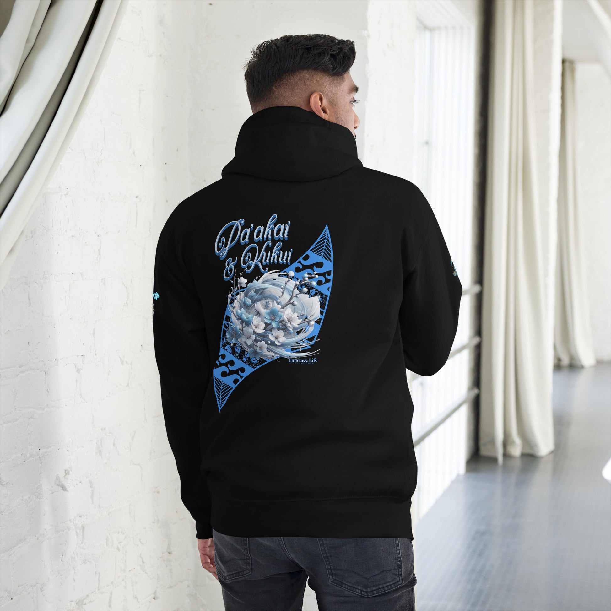 Japanese Cherry Blossom Premium Pullover Hoodie — Hawaiian Streetwear Floral Design Pullover Hoodie Pa'akai & Kukui