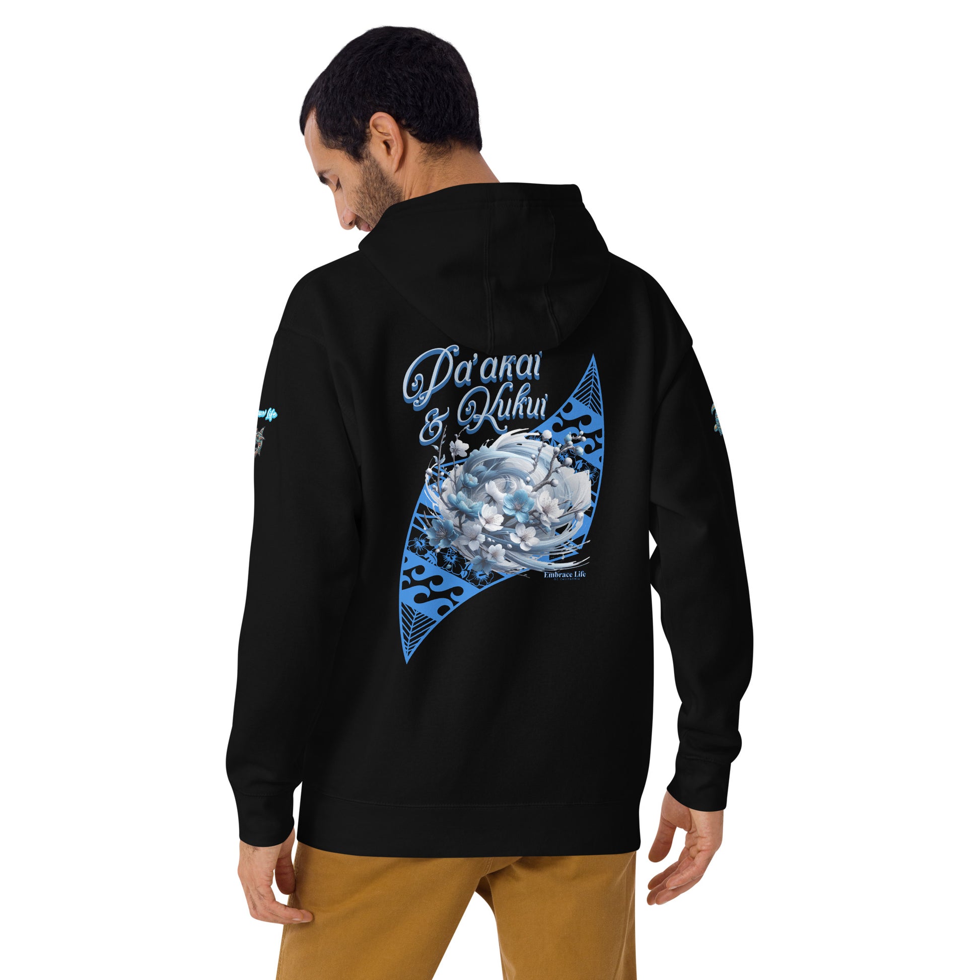 Japanese Cherry Blossom Premium Pullover Hoodie — Hawaiian Streetwear Floral Design Pullover Hoodie Pa'akai & Kukui