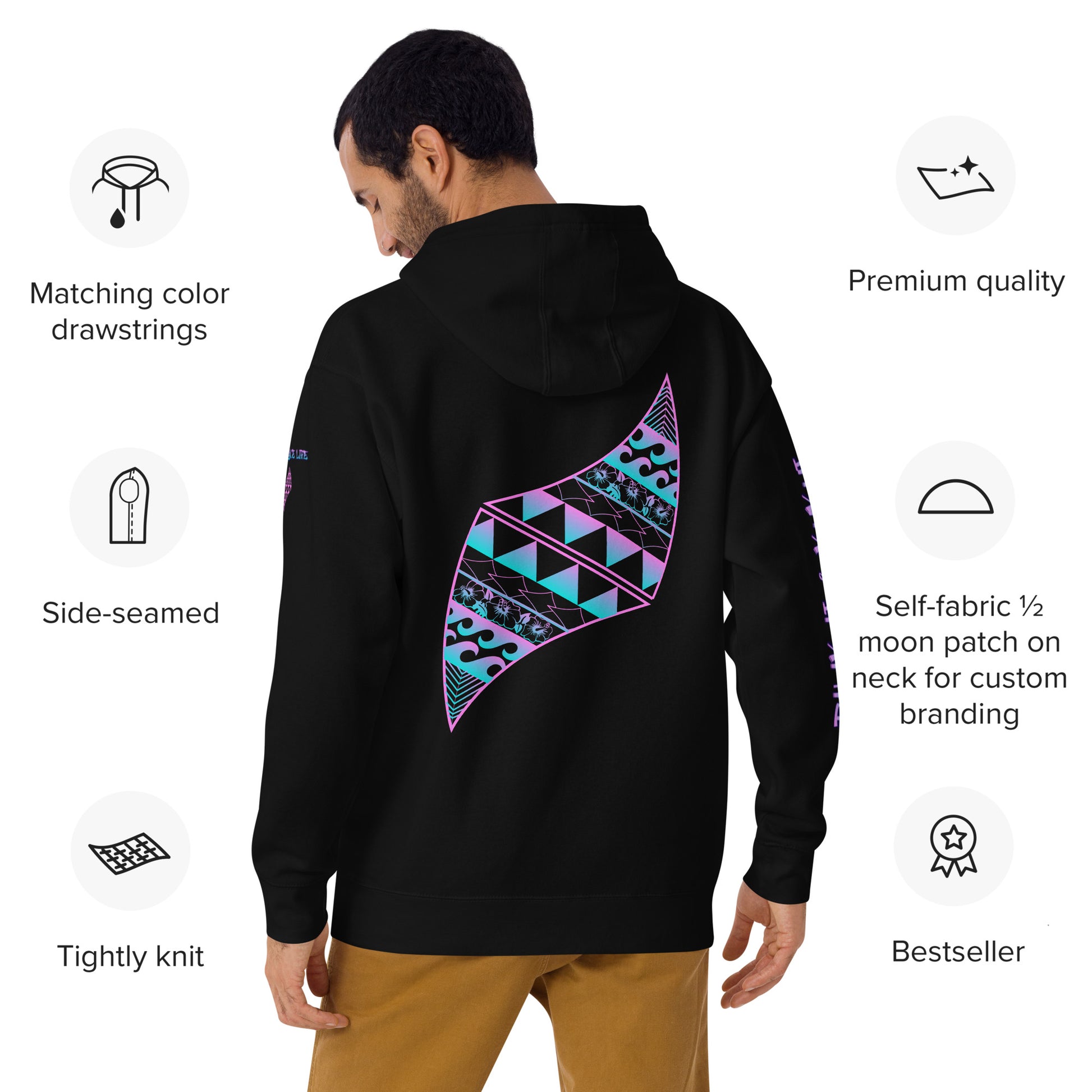 Hauʻoli Hoodie Pullover Hoodie Pa'akai & Kukui