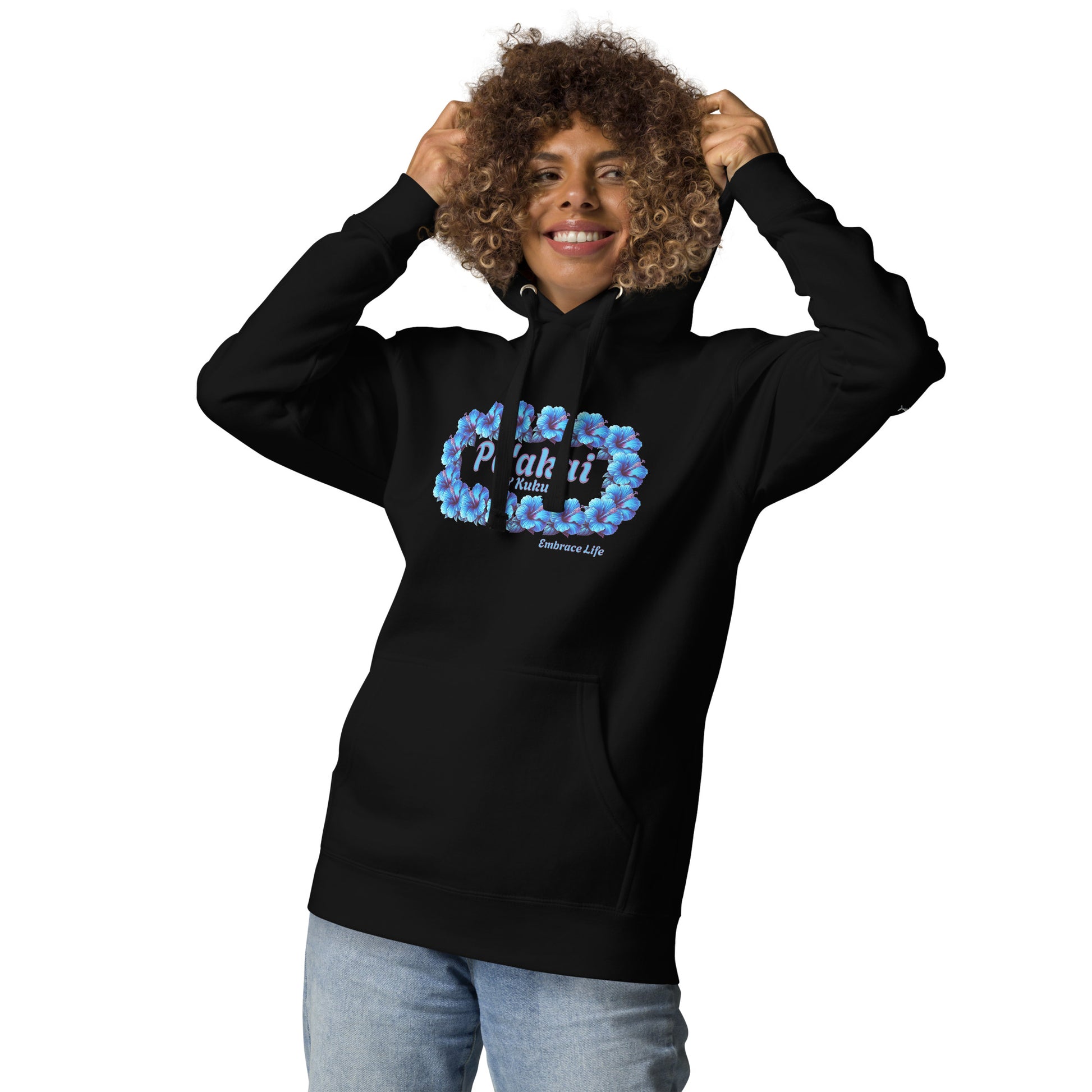 Pua aloalo Hoodie Pullover Hoodie Pa'akai & Kukui