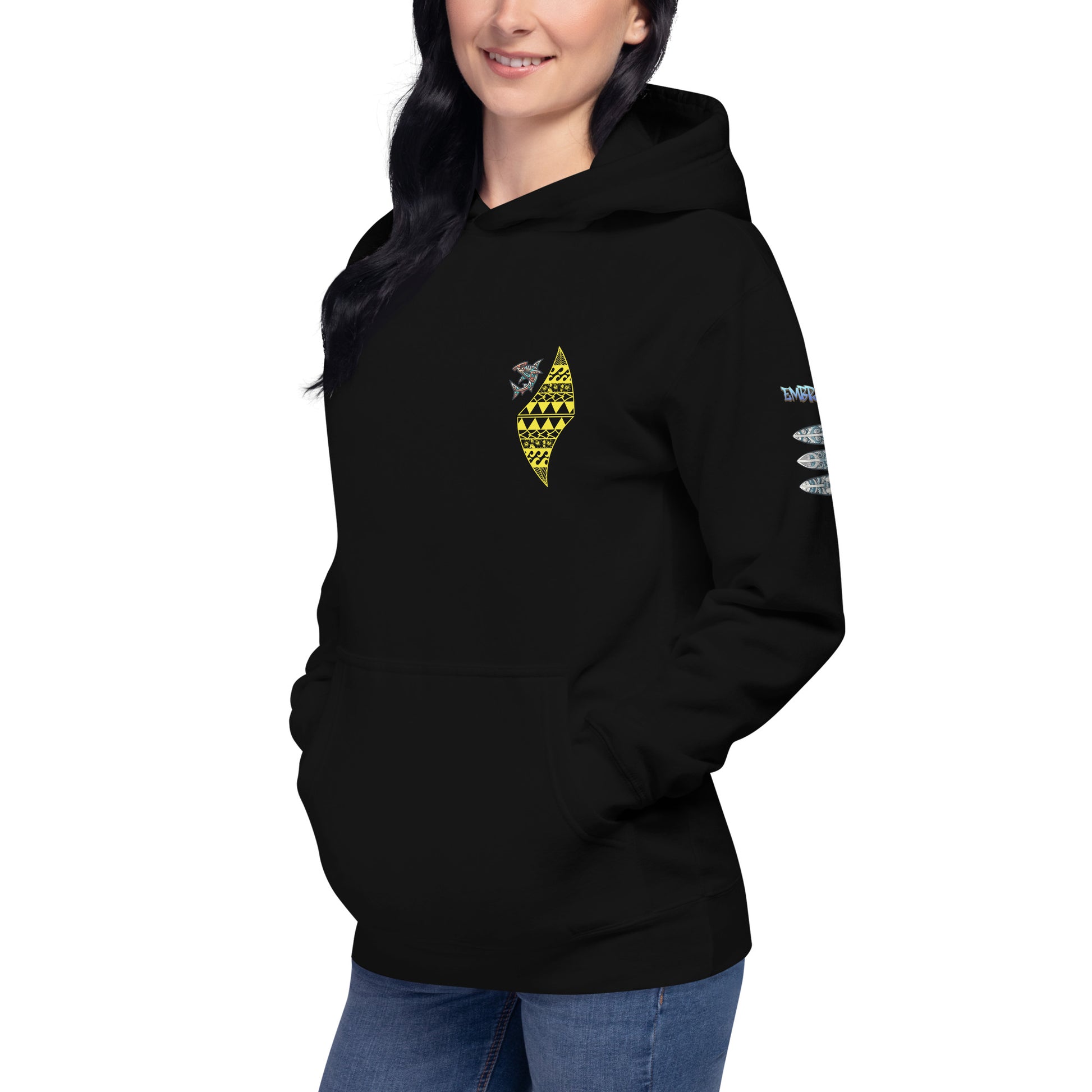 Blue Waves Unisex Hoodie Pullover Hoodie Pa'akai & Kukui