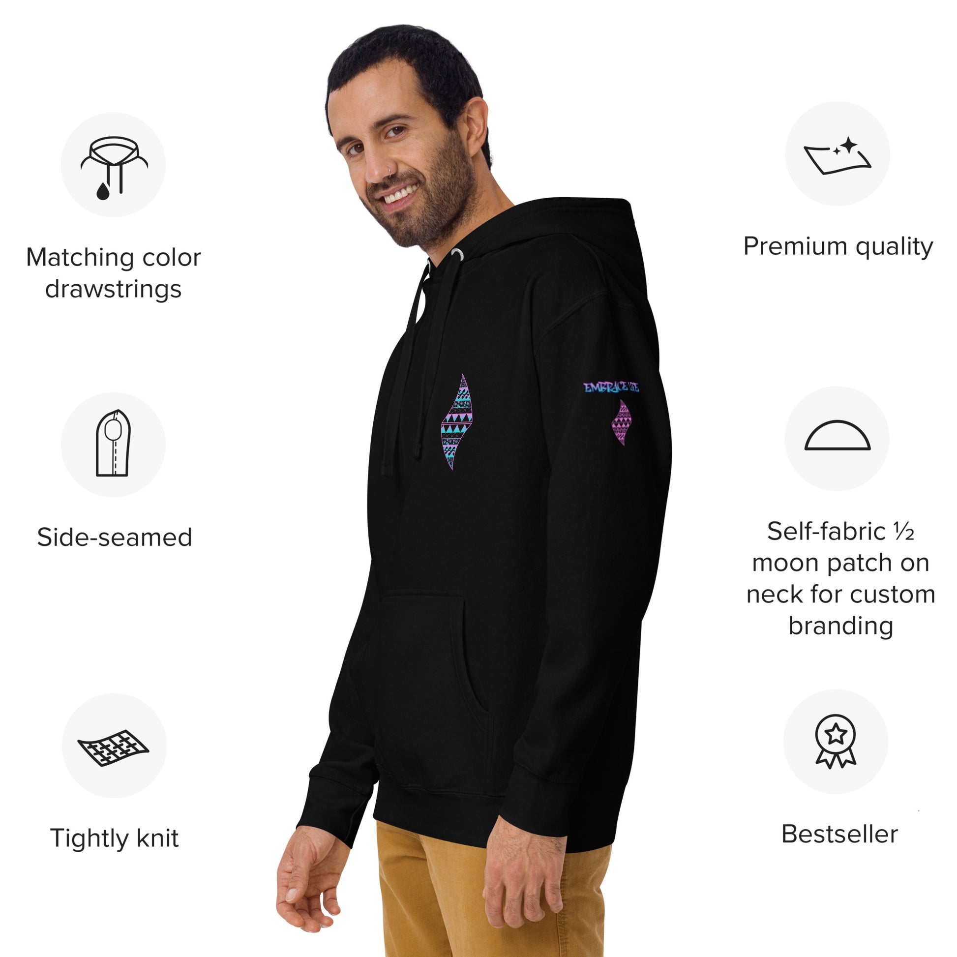 Hauʻoli Hoodie Pullover Hoodie Pa'akai & Kukui