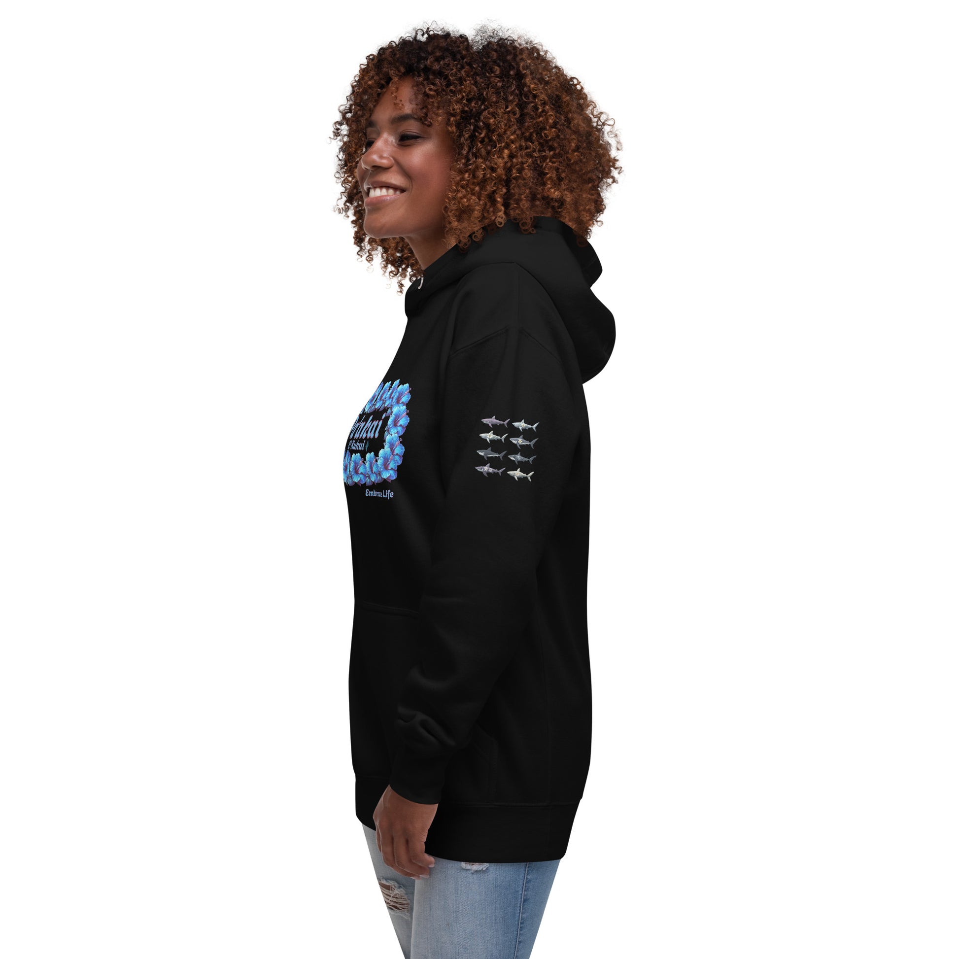 Pua aloalo Hoodie Pullover Hoodie Pa'akai & Kukui