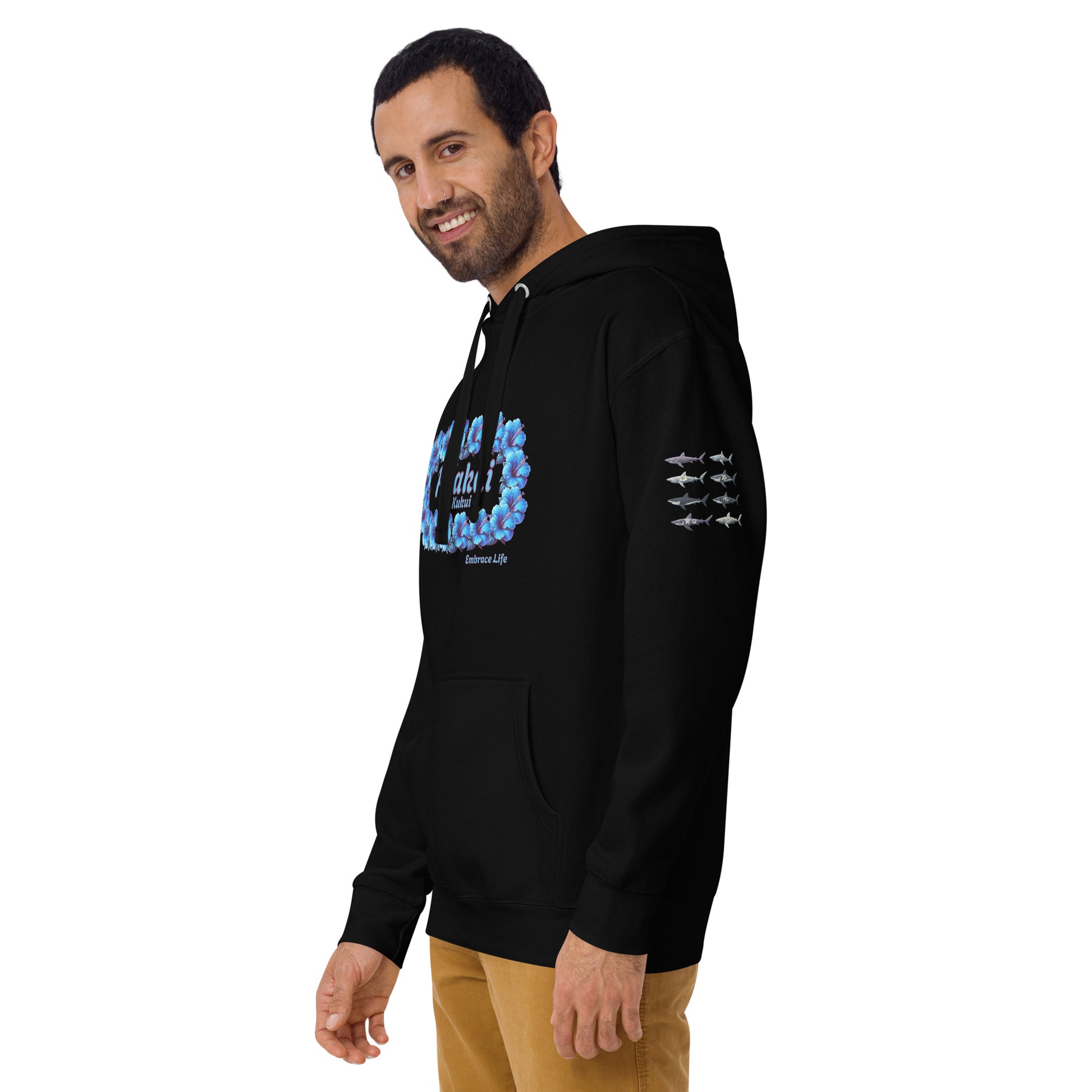 Pua aloalo Hoodie Pullover Hoodie Pa'akai & Kukui