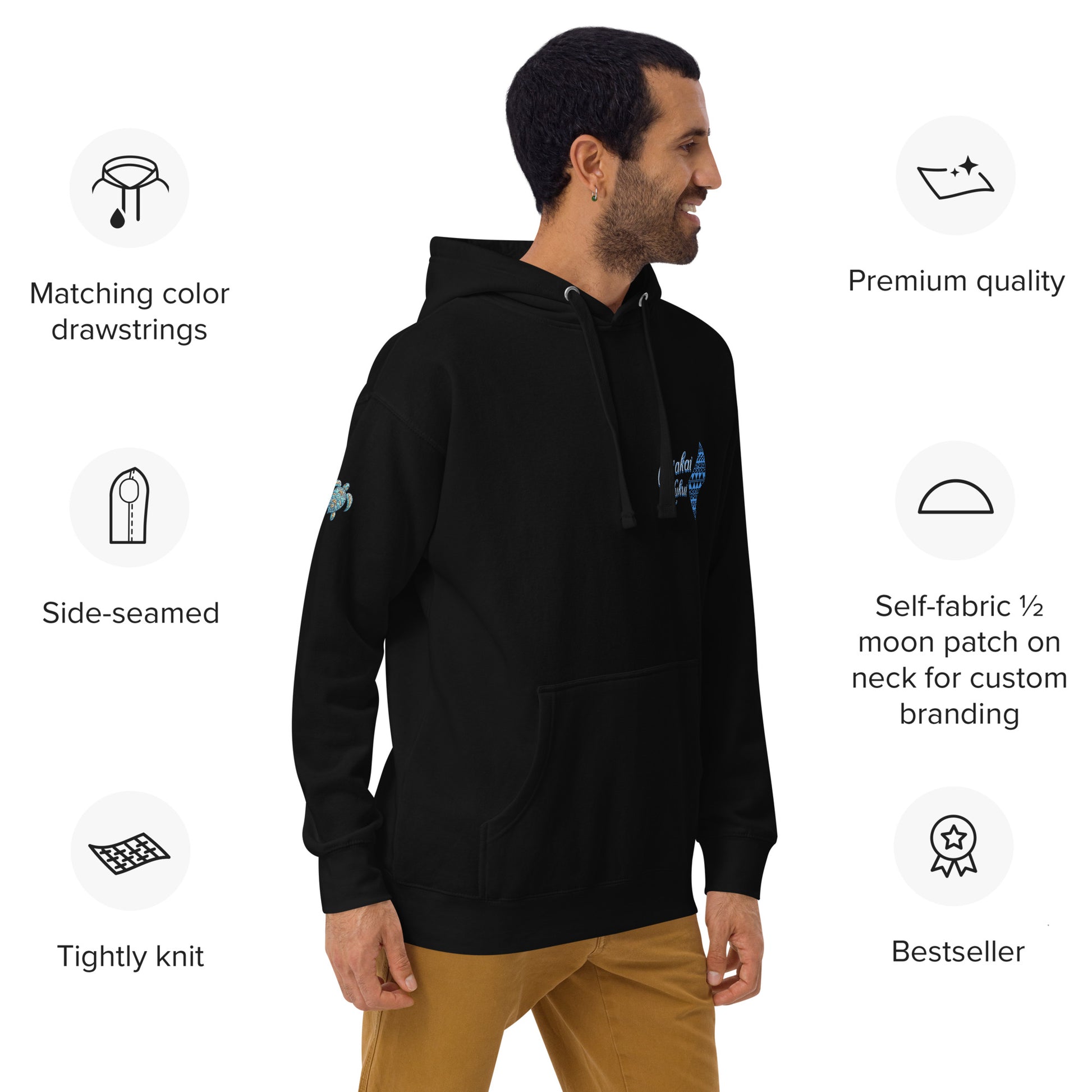 Japanese Cherry Blossom Premium Pullover Hoodie — Hawaiian Streetwear Floral Design Pullover Hoodie Pa'akai & Kukui