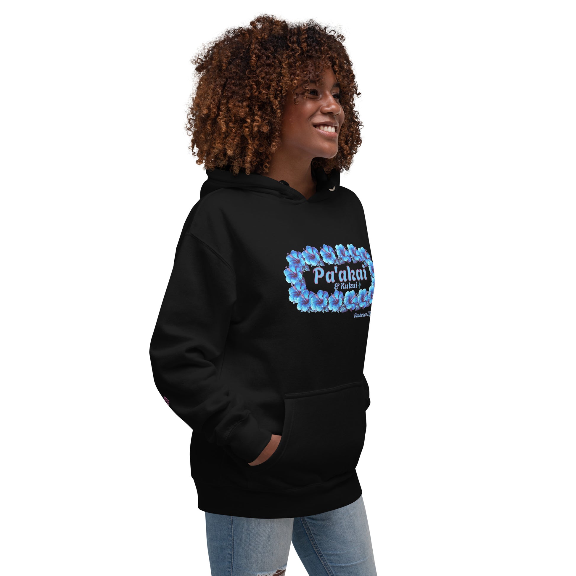 Pua aloalo Hoodie Pullover Hoodie Pa'akai & Kukui