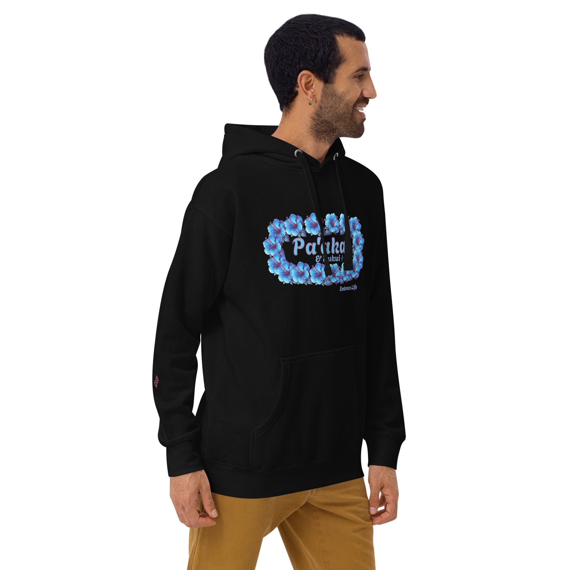 Pua aloalo Hoodie Pullover Hoodie Pa'akai & Kukui