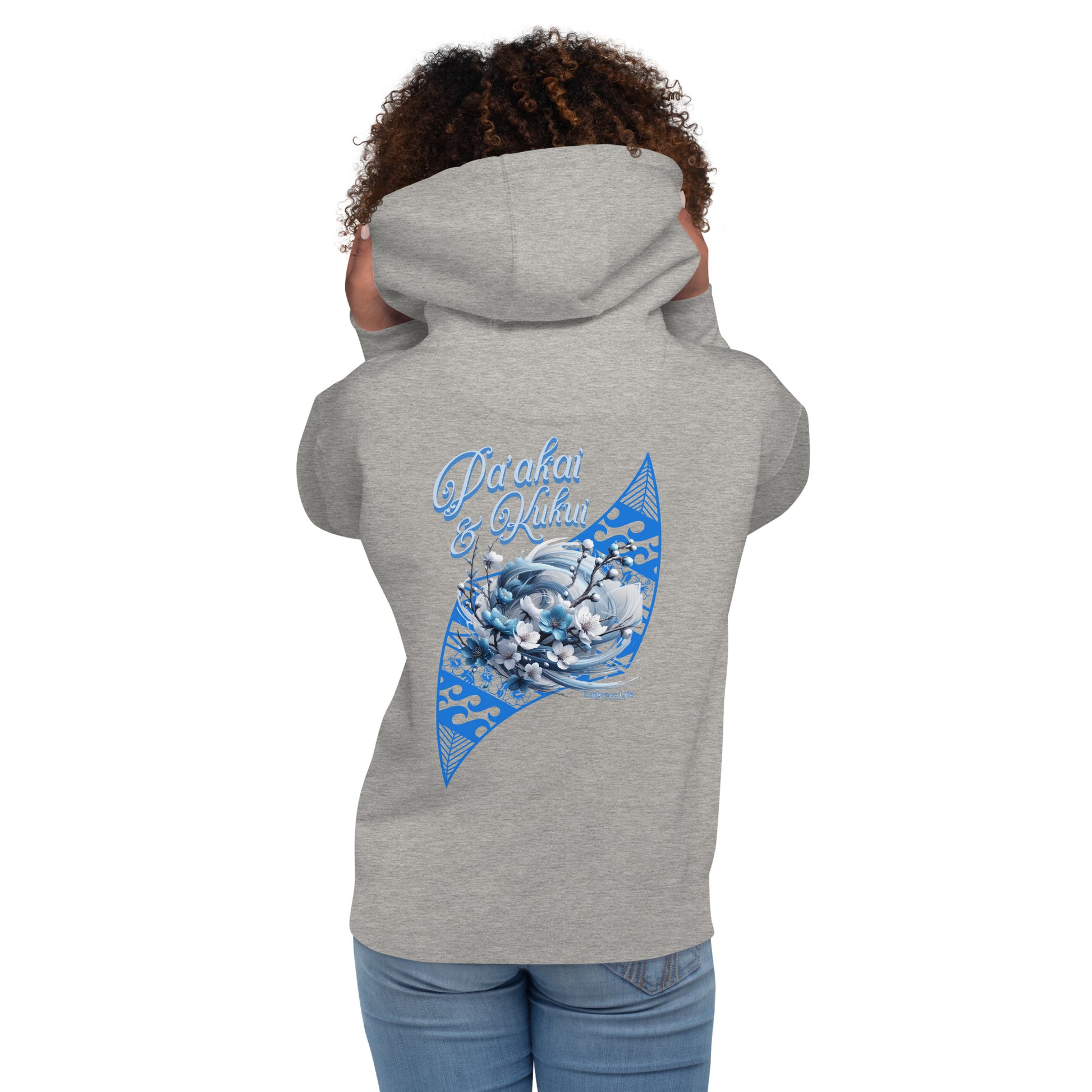 Japanese Cherry Blossom Premium Pullover Hoodie — Hawaiian Streetwear Floral Design Pullover Hoodie Pa'akai & Kukui