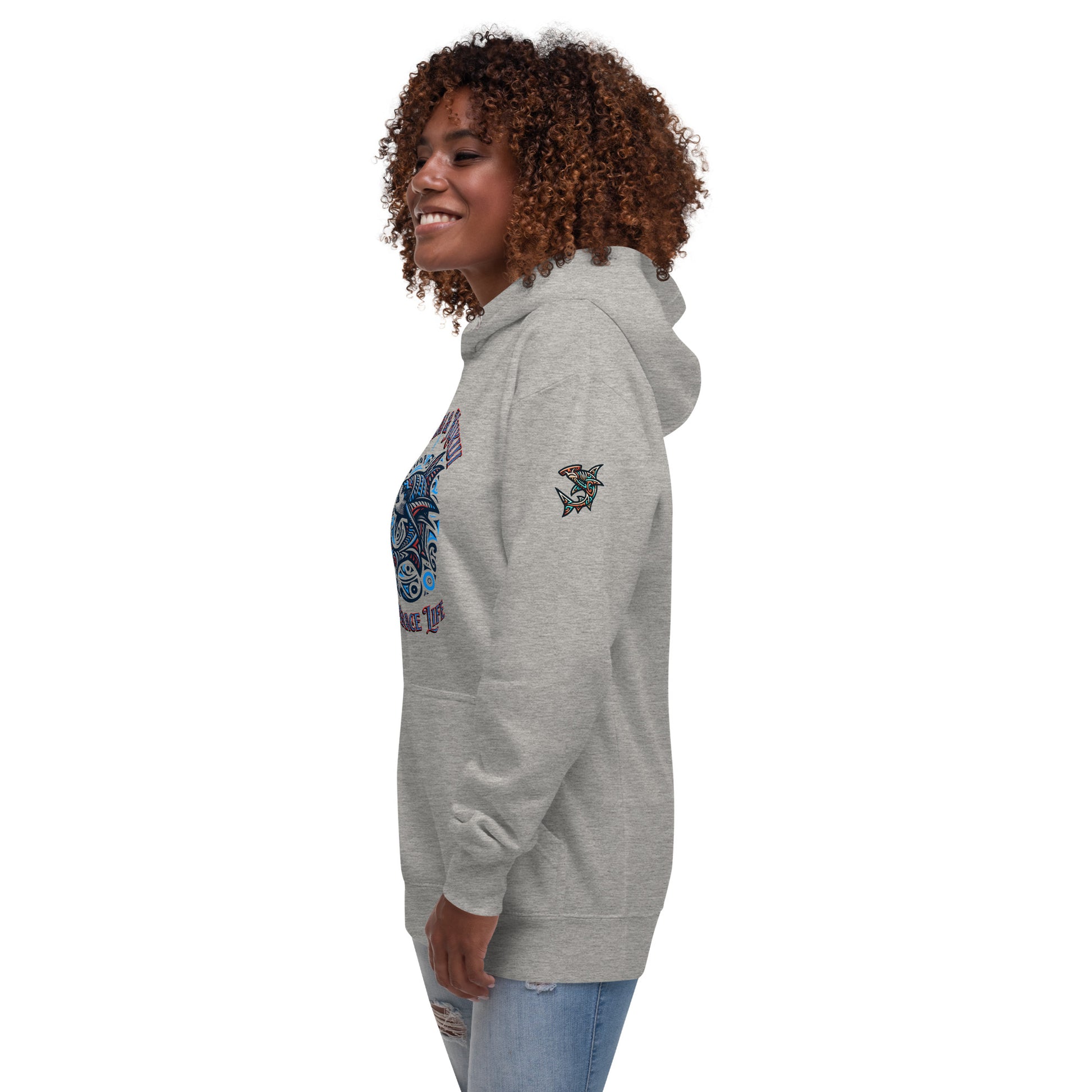 Tribal Shark Unisex Hoodie Pullover Hoodie Pa'akai & Kukui