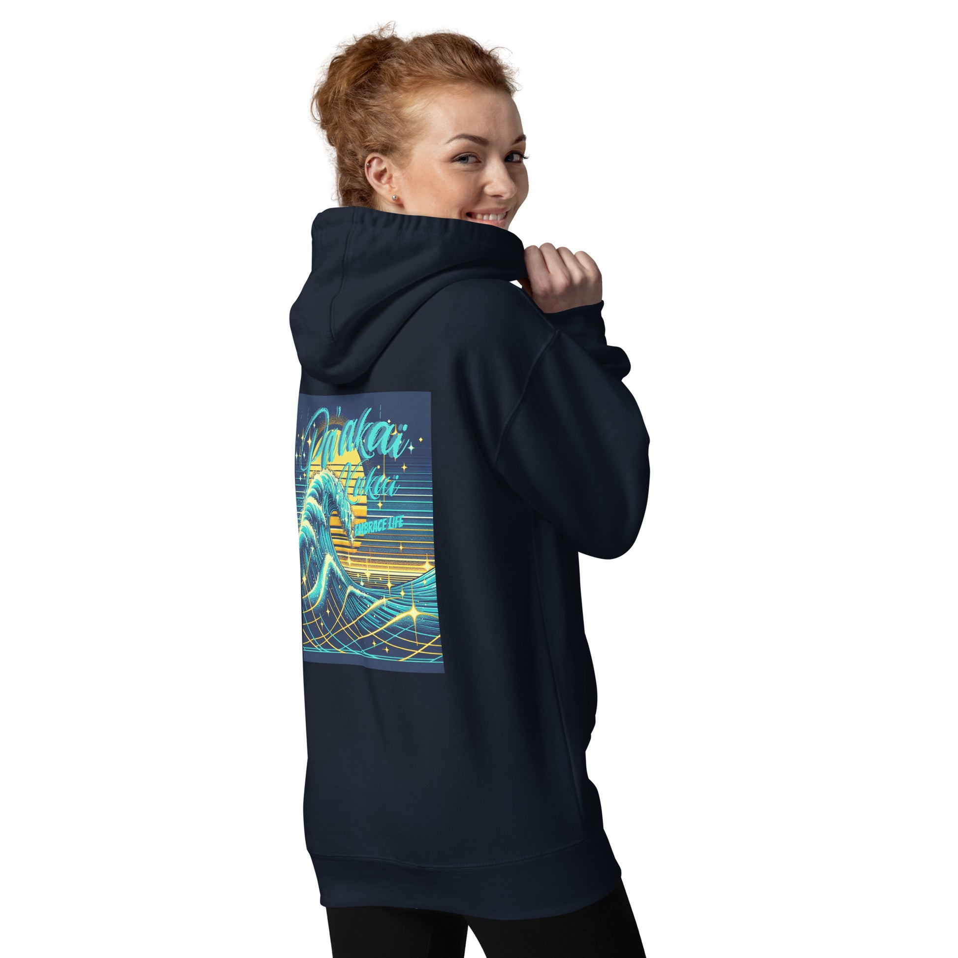 Blue Waves Unisex Hoodie Pullover Hoodie Pa'akai & Kukui Navy Blazer S