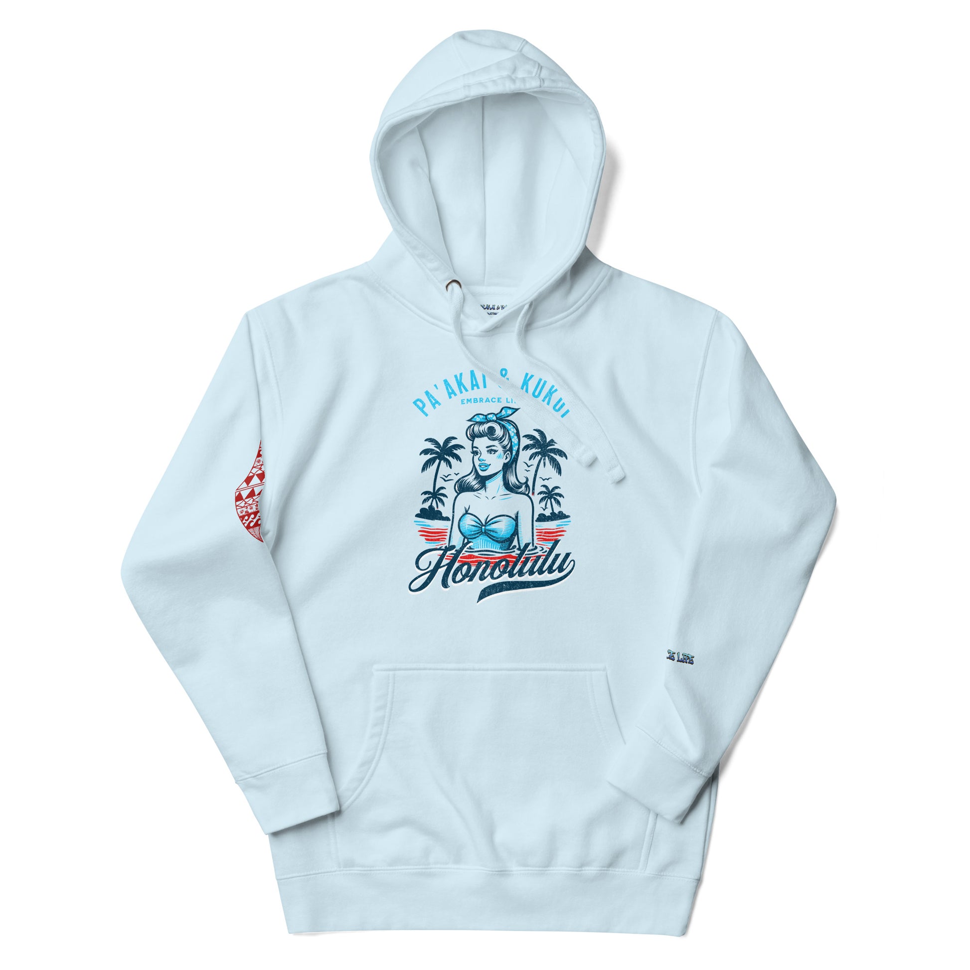 Honolulu Hoodie Pullover Hoodie Pa'akai & Kukui Sky Blue S