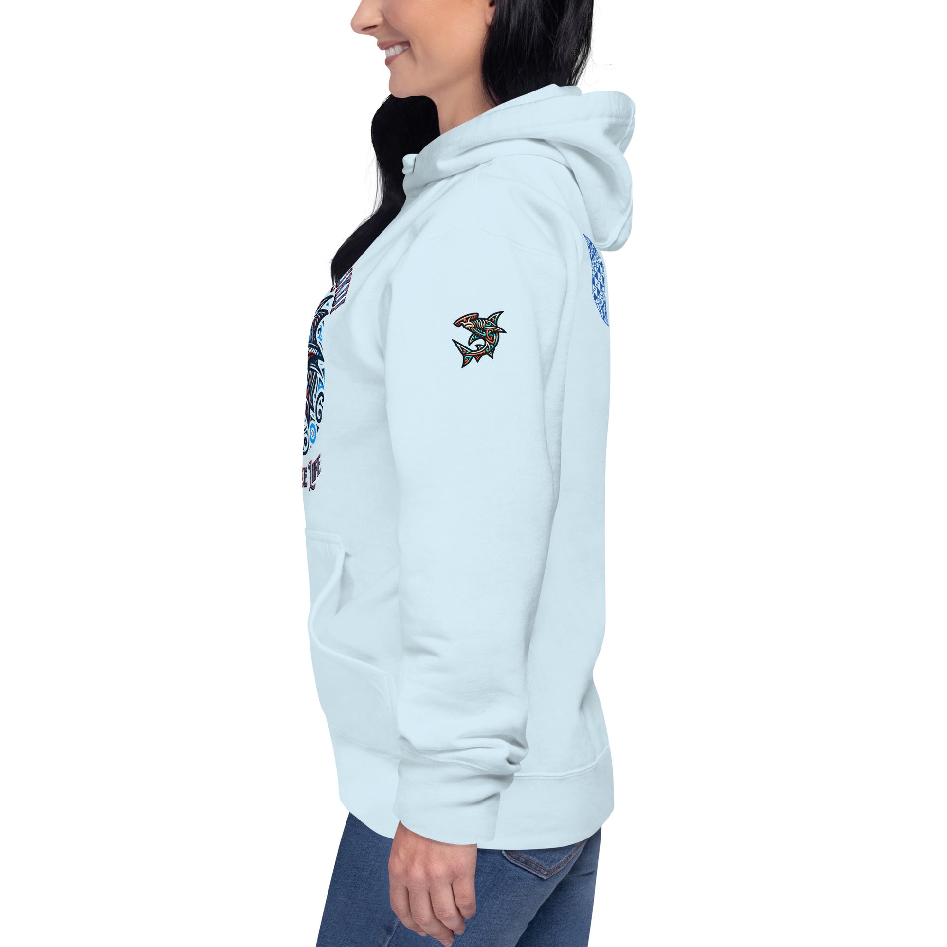 Tribal Shark Unisex Hoodie Pullover Hoodie Pa'akai & Kukui