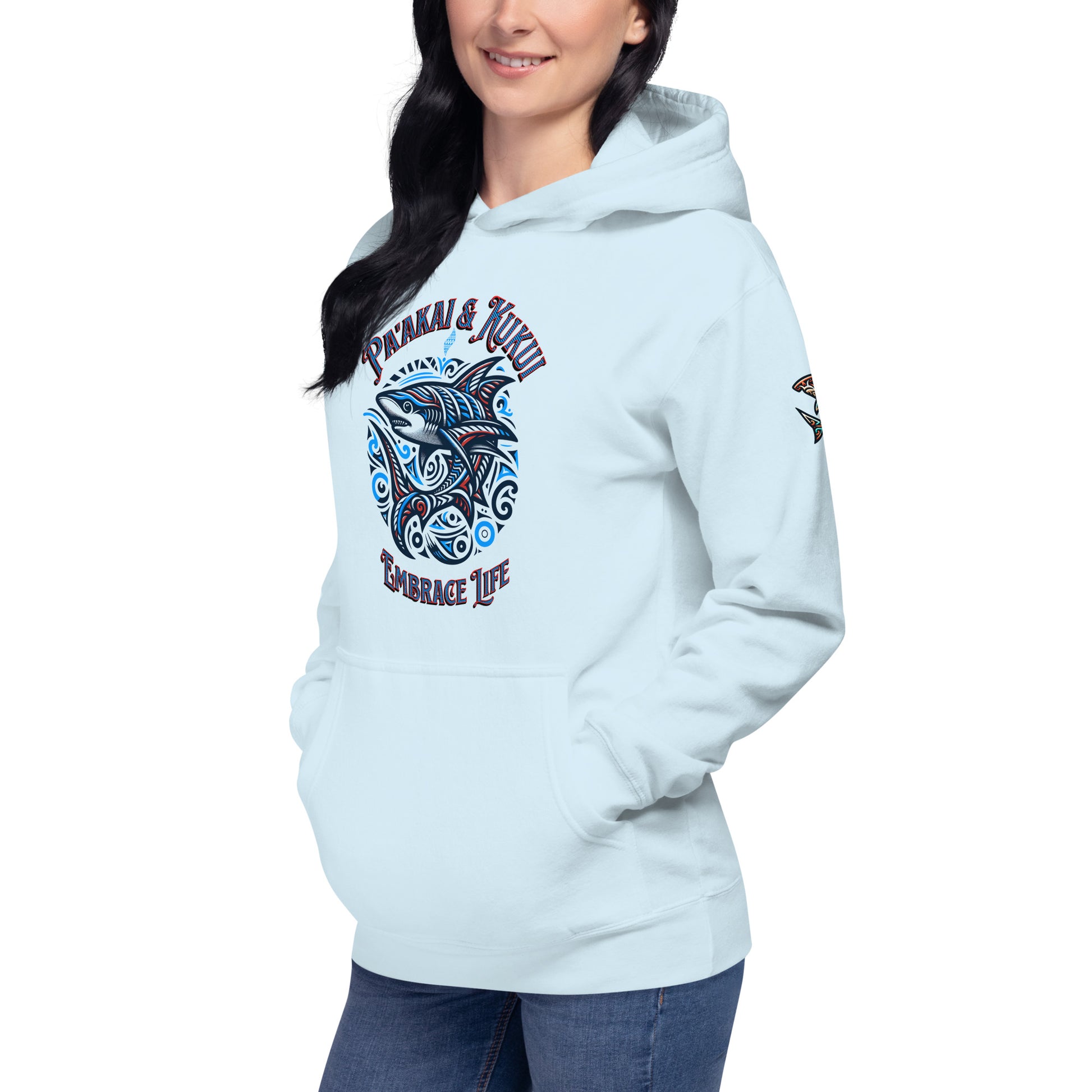 Tribal Shark Unisex Hoodie Pullover Hoodie Pa'akai & Kukui