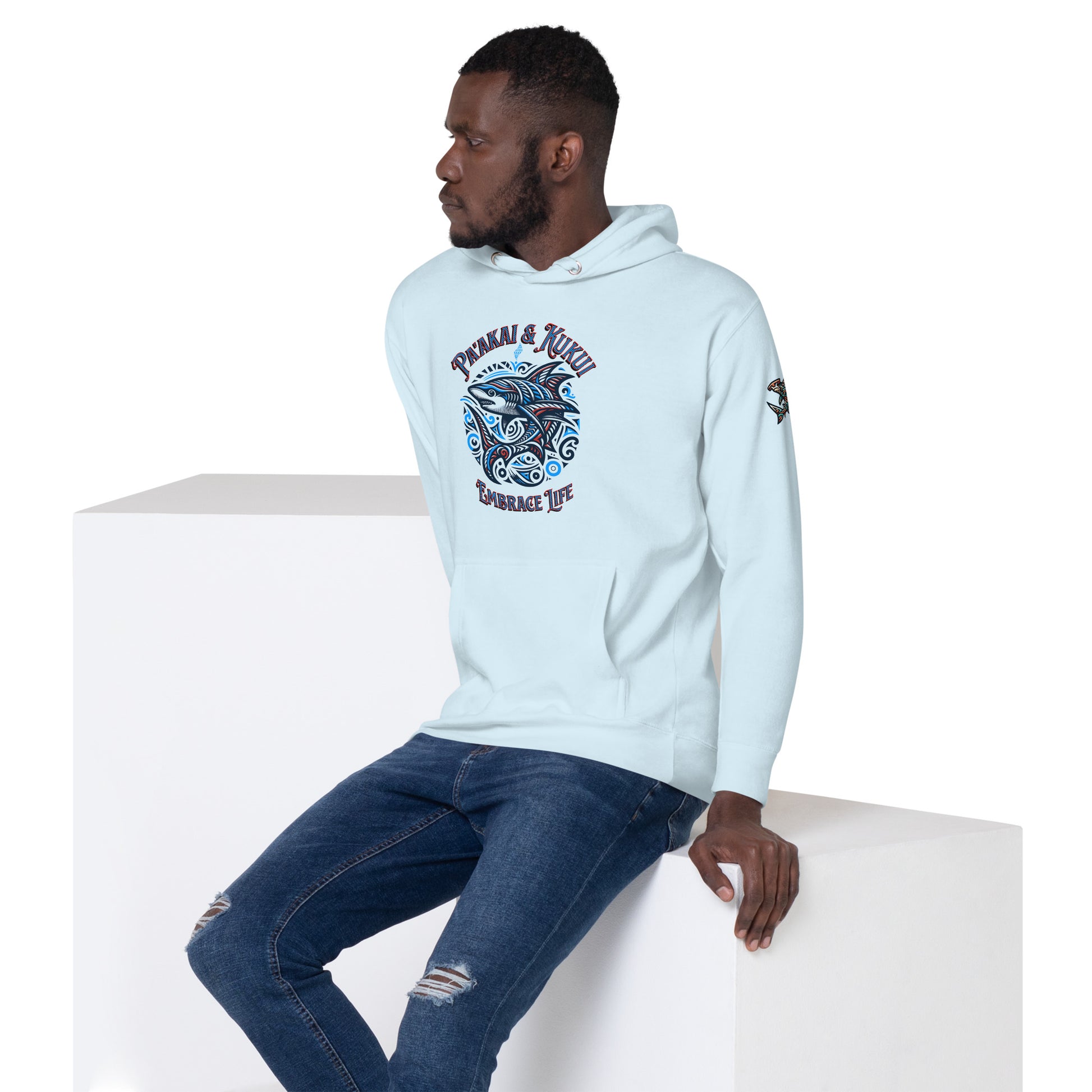 Tribal Shark Unisex Hoodie Pullover Hoodie Pa'akai & Kukui