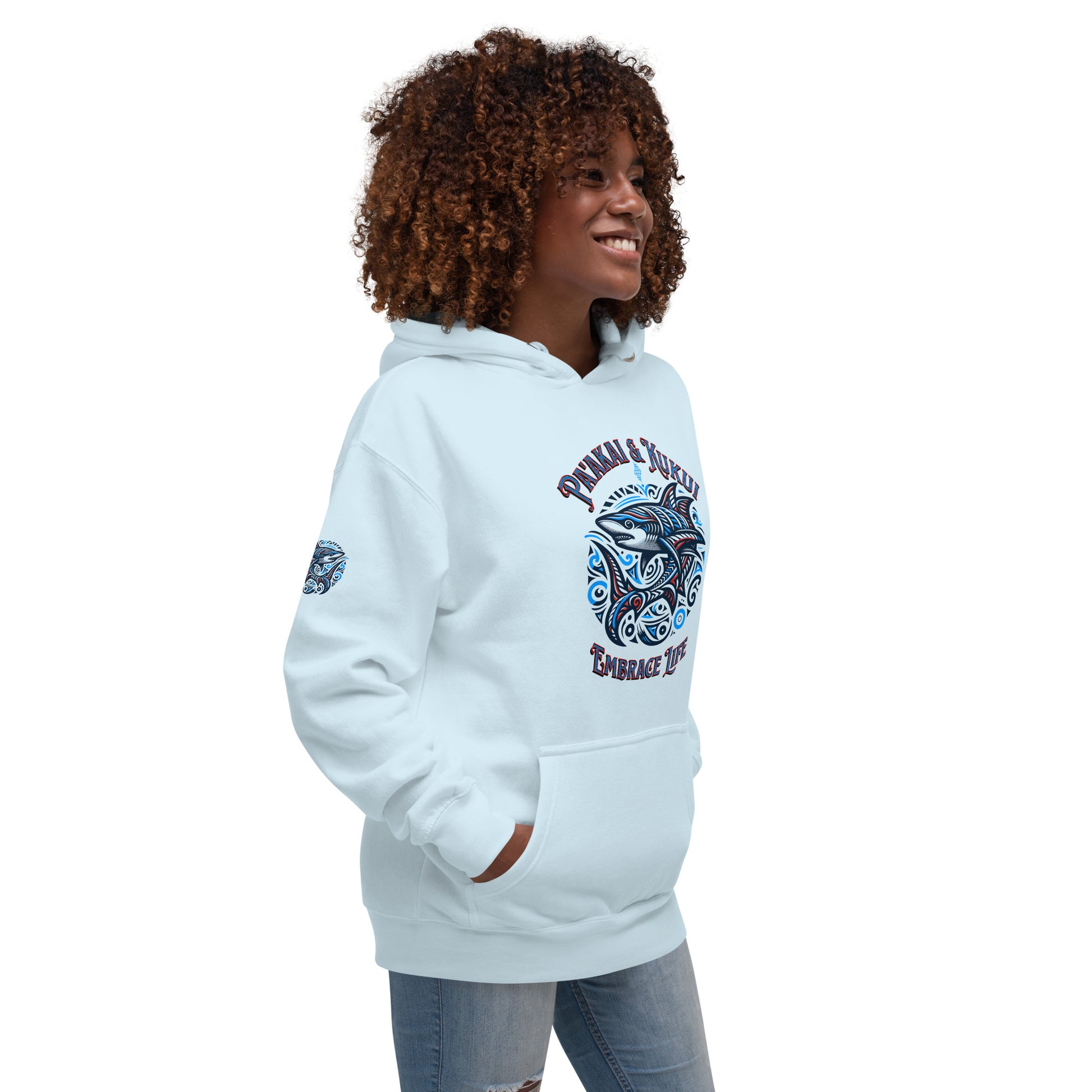 Tribal Shark Unisex Hoodie Pullover Hoodie Pa'akai & Kukui