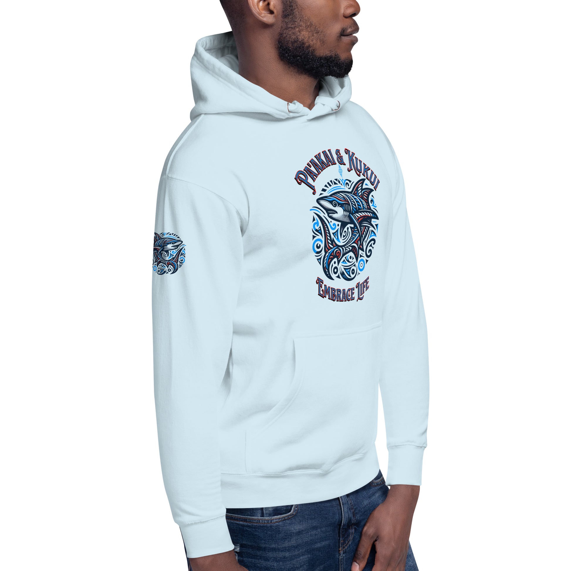 Tribal Shark Unisex Hoodie Pullover Hoodie Pa'akai & Kukui