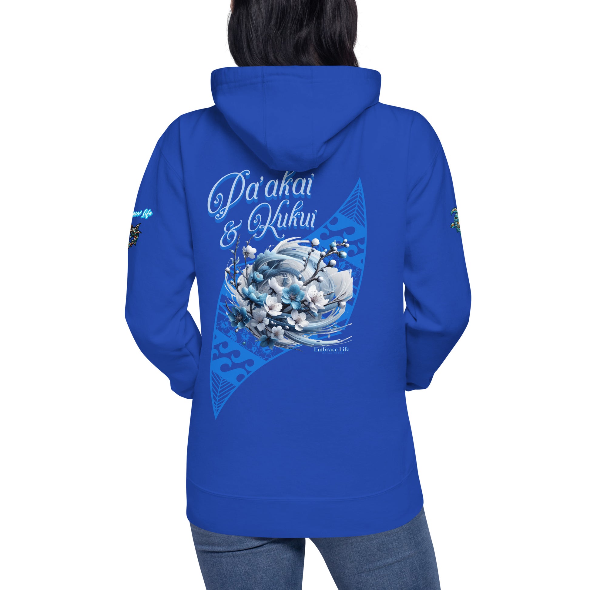 Japanese Cherry Blossom Premium Pullover Hoodie — Hawaiian Streetwear Floral Design Pullover Hoodie Pa'akai & Kukui