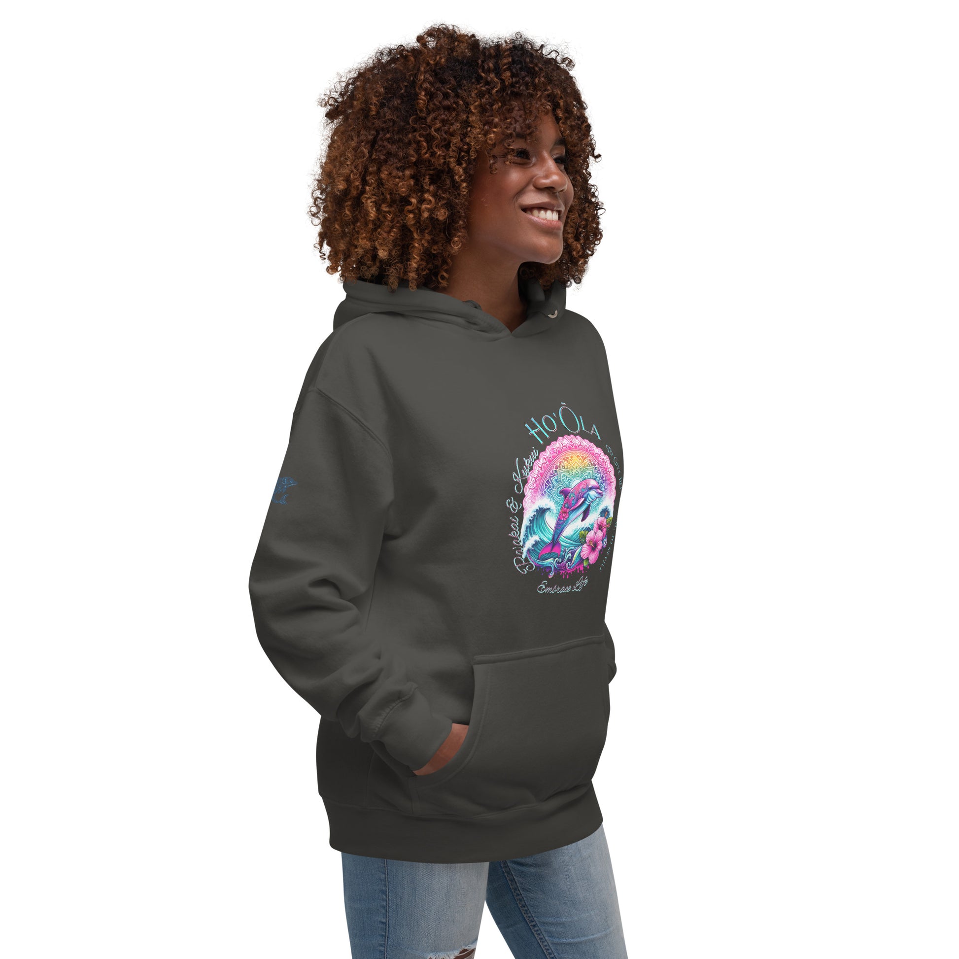 Ho'ōla (To Give Life, To Heal, To Revive) Women's Hoodie Pullover Hoodie Pa'akai & Kukui