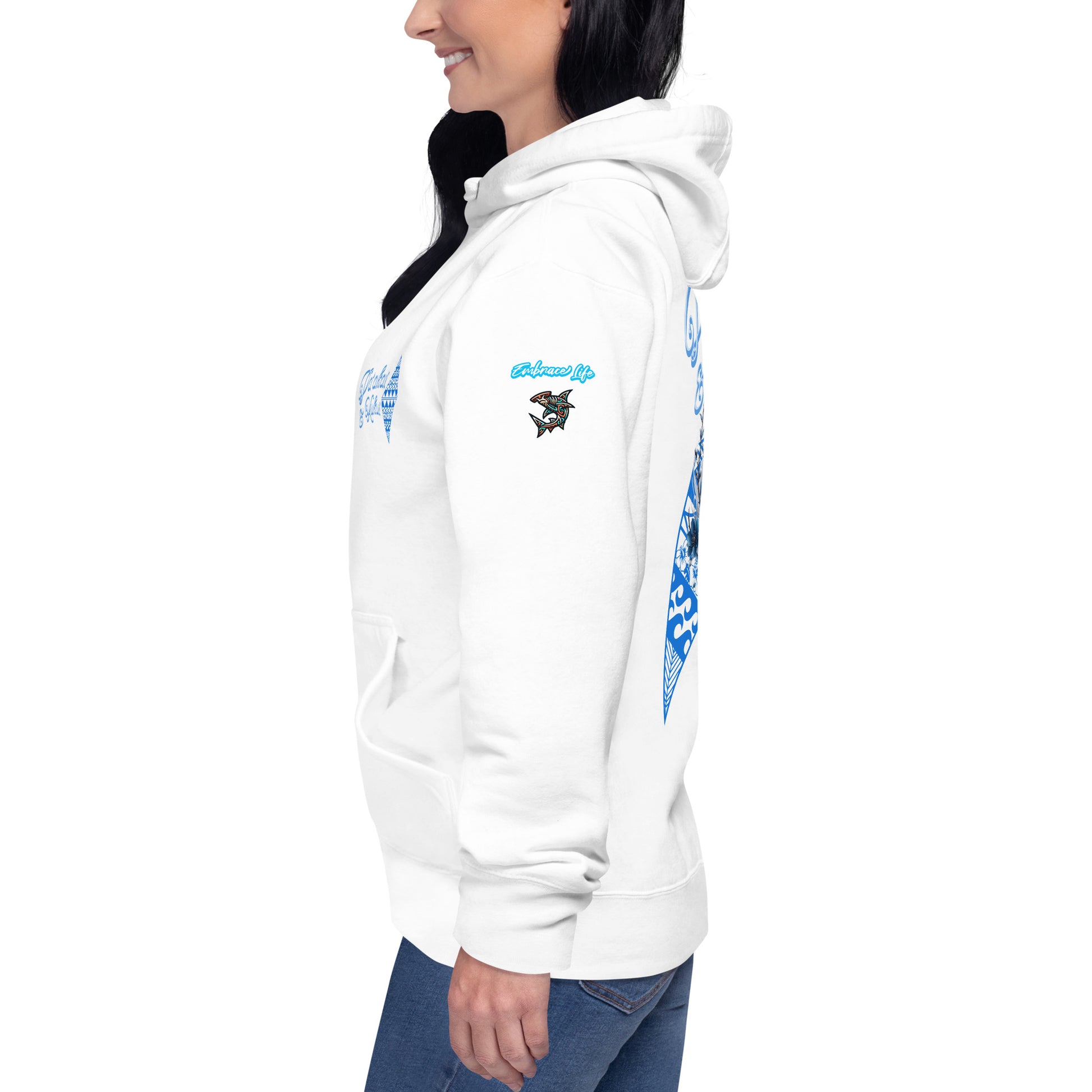 Japanese Cherry Blossom Premium Pullover Hoodie — Hawaiian Streetwear Floral Design Pullover Hoodie Pa'akai & Kukui