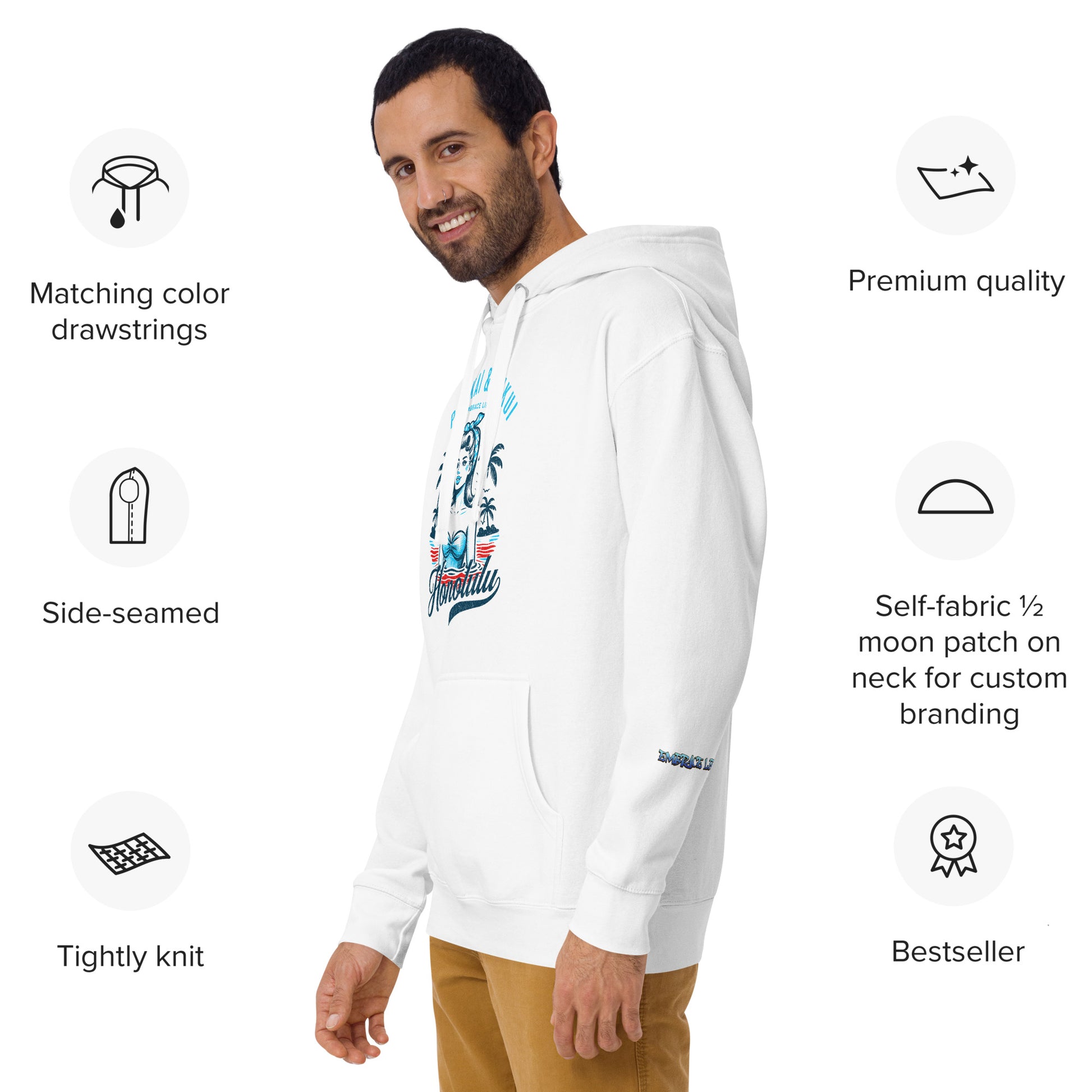 Honolulu Hoodie Pullover Hoodie Pa'akai & Kukui
