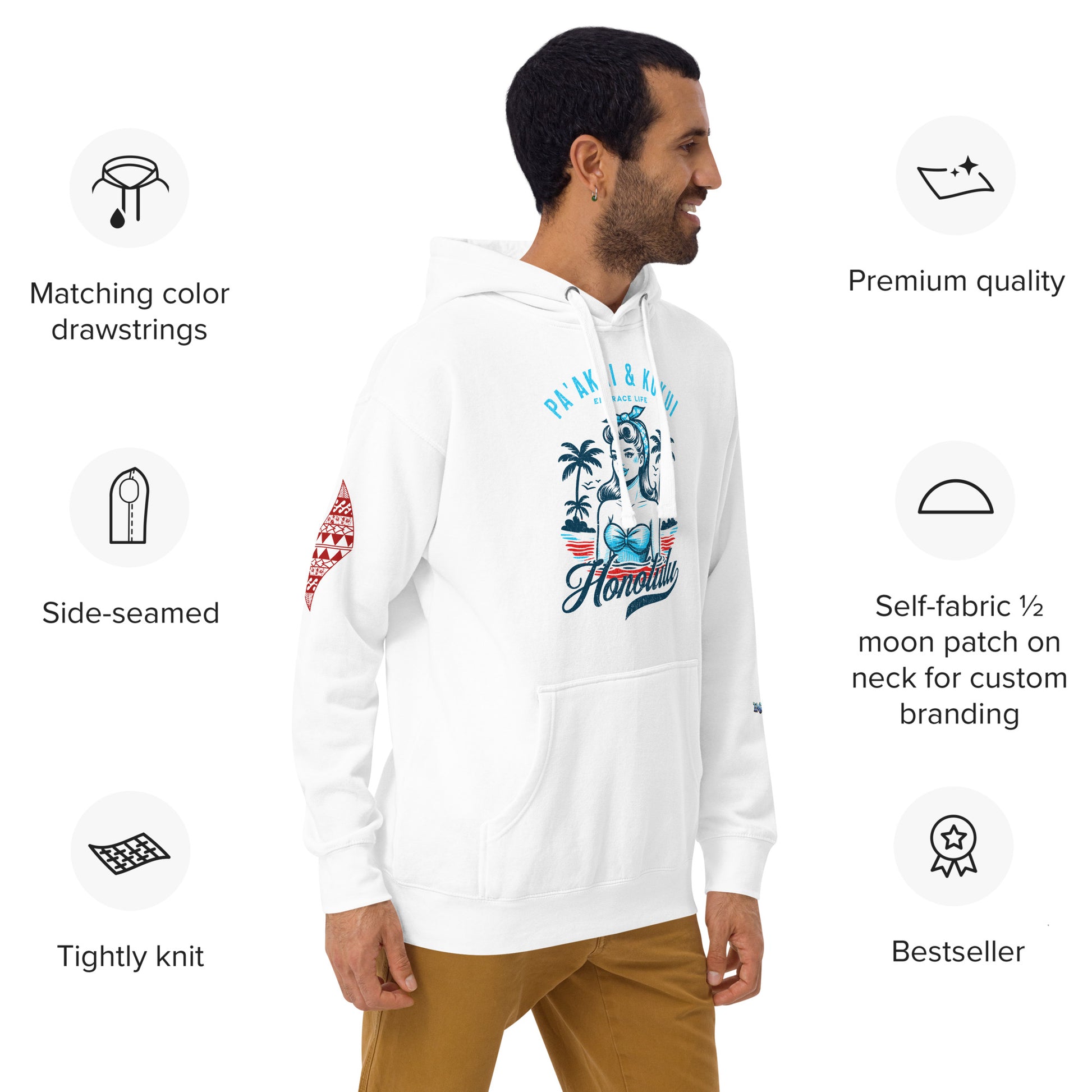 Honolulu Hoodie Pullover Hoodie Pa'akai & Kukui