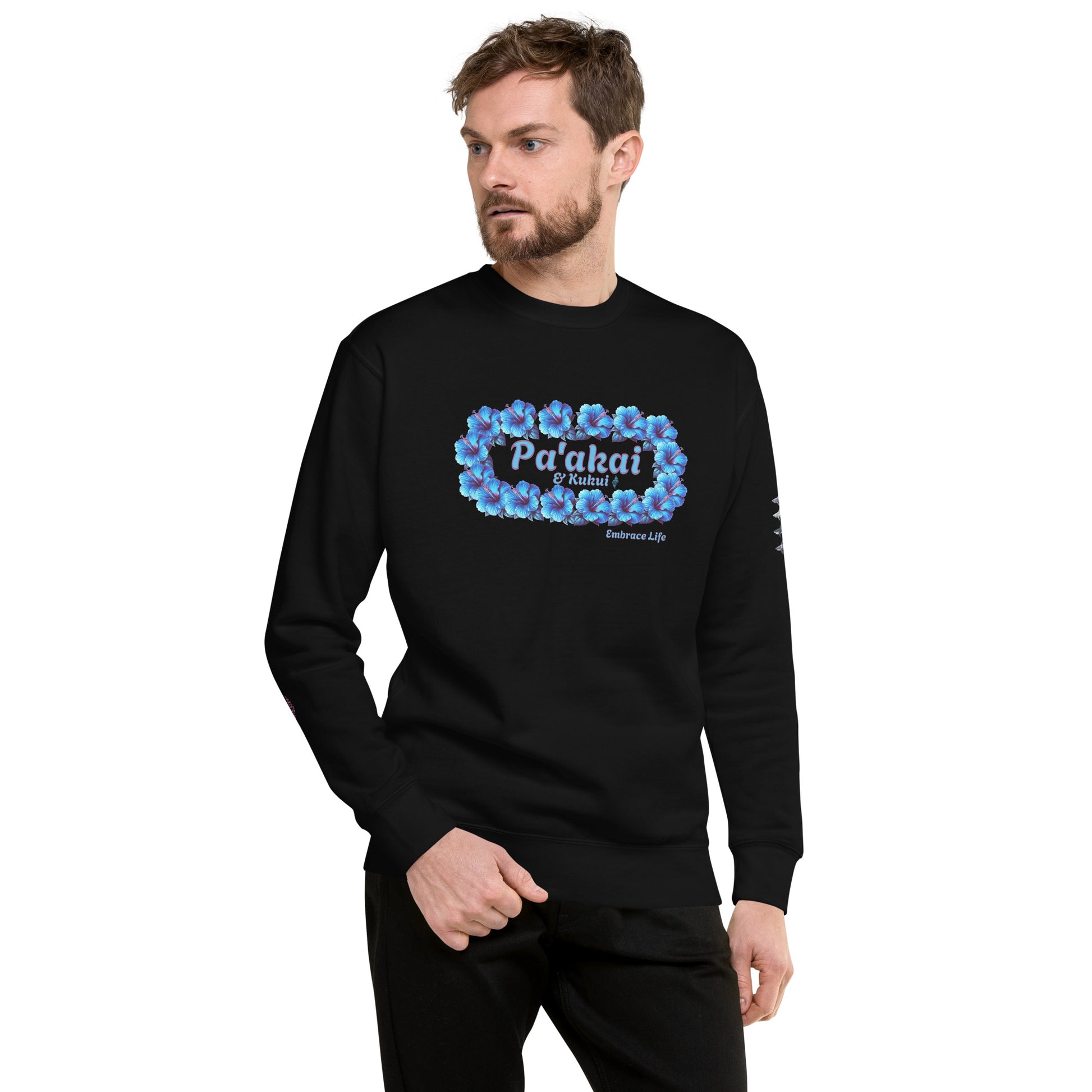 Pua aloalo Unisex Premium Sweatshirt Sweatshirt Pa'akai & Kukui