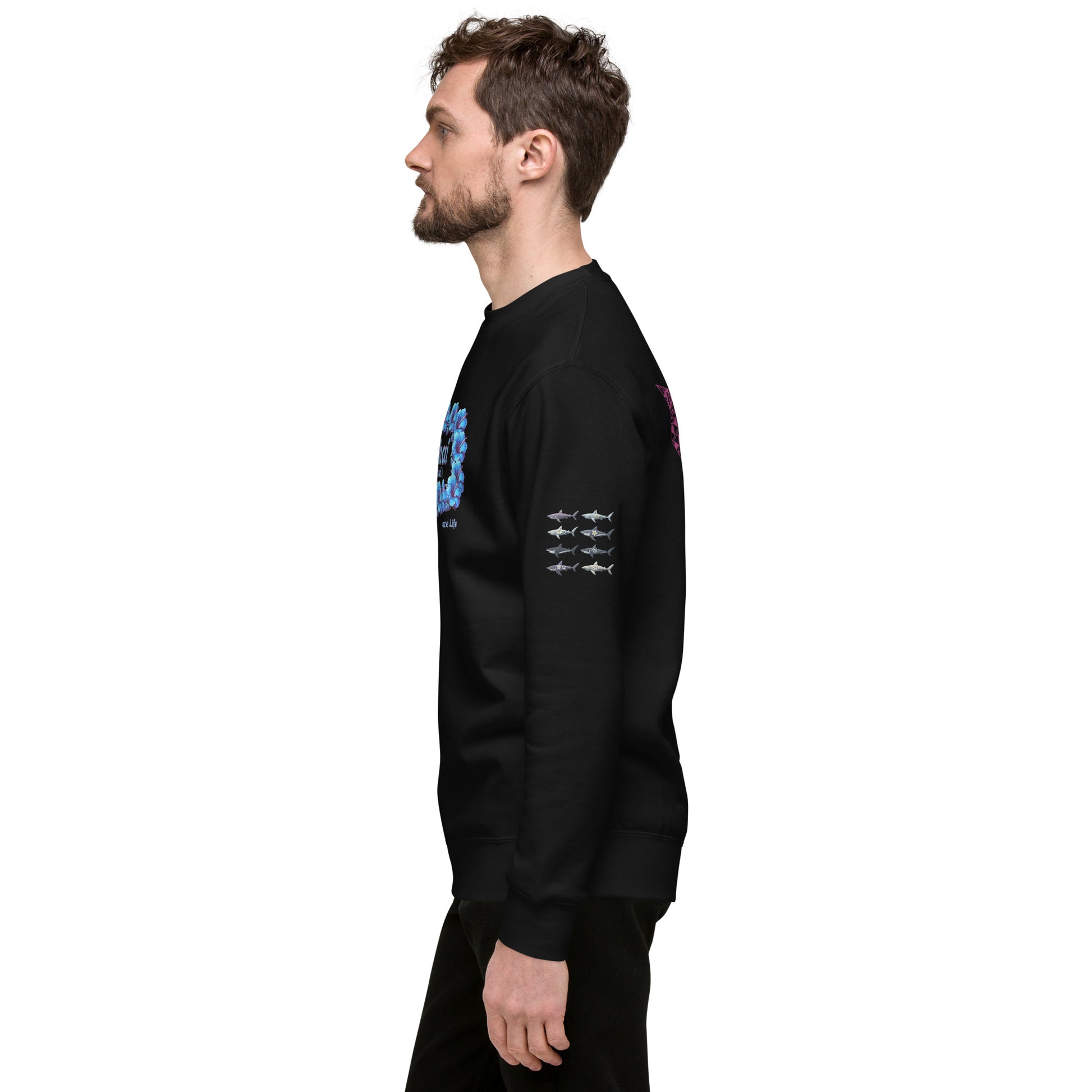 Pua aloalo Unisex Premium Sweatshirt Sweatshirt Pa'akai & Kukui