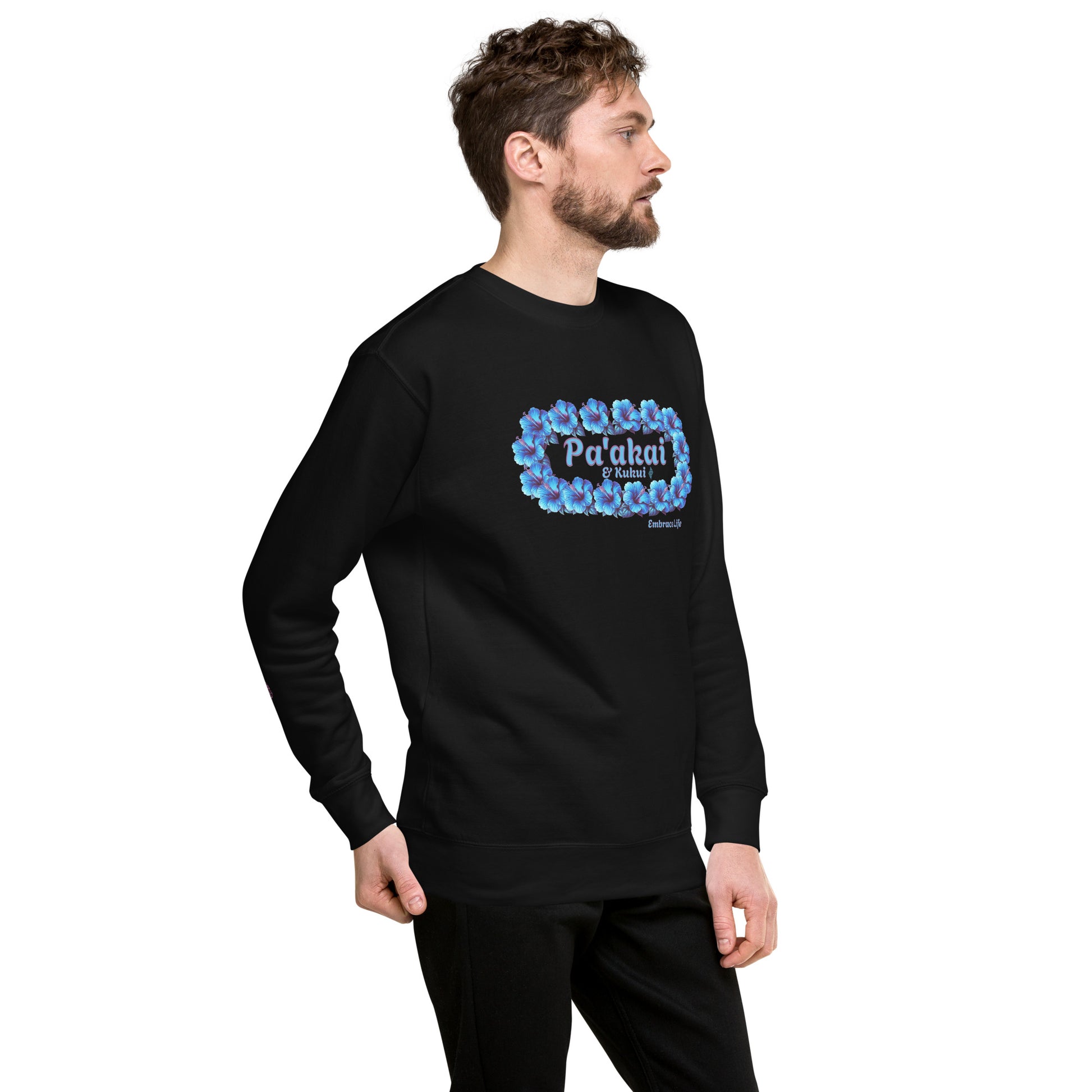 Pua aloalo Unisex Premium Sweatshirt Sweatshirt Pa'akai & Kukui