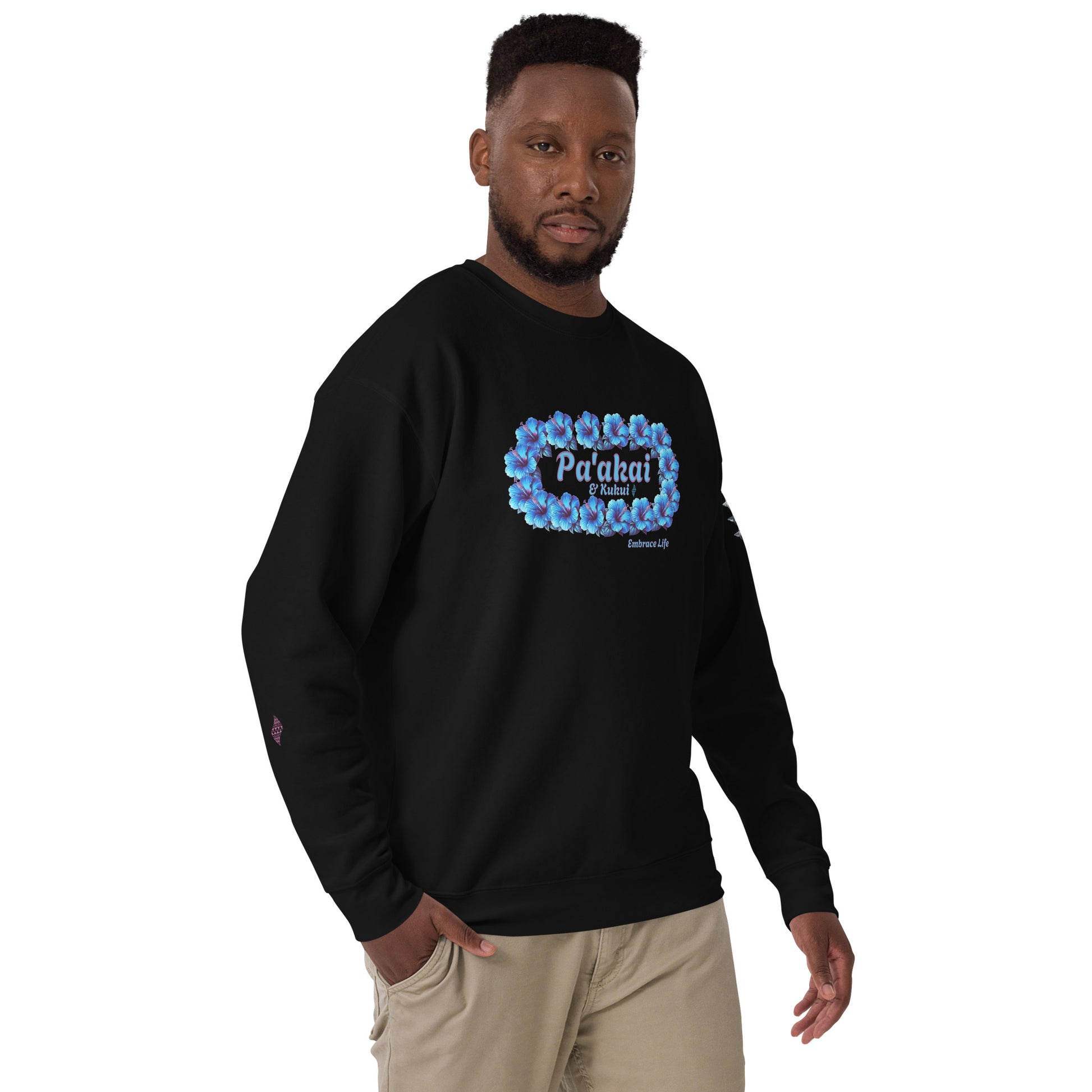 Pua aloalo Unisex Premium Sweatshirt Sweatshirt Pa'akai & Kukui