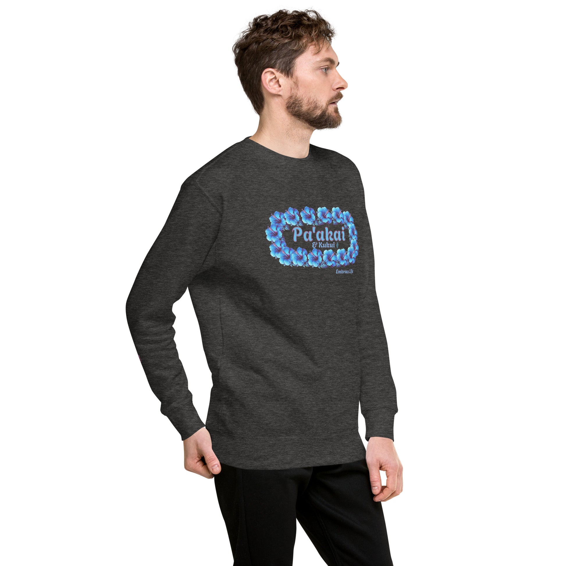 Pua aloalo Unisex Premium Sweatshirt Sweatshirt Pa'akai & Kukui