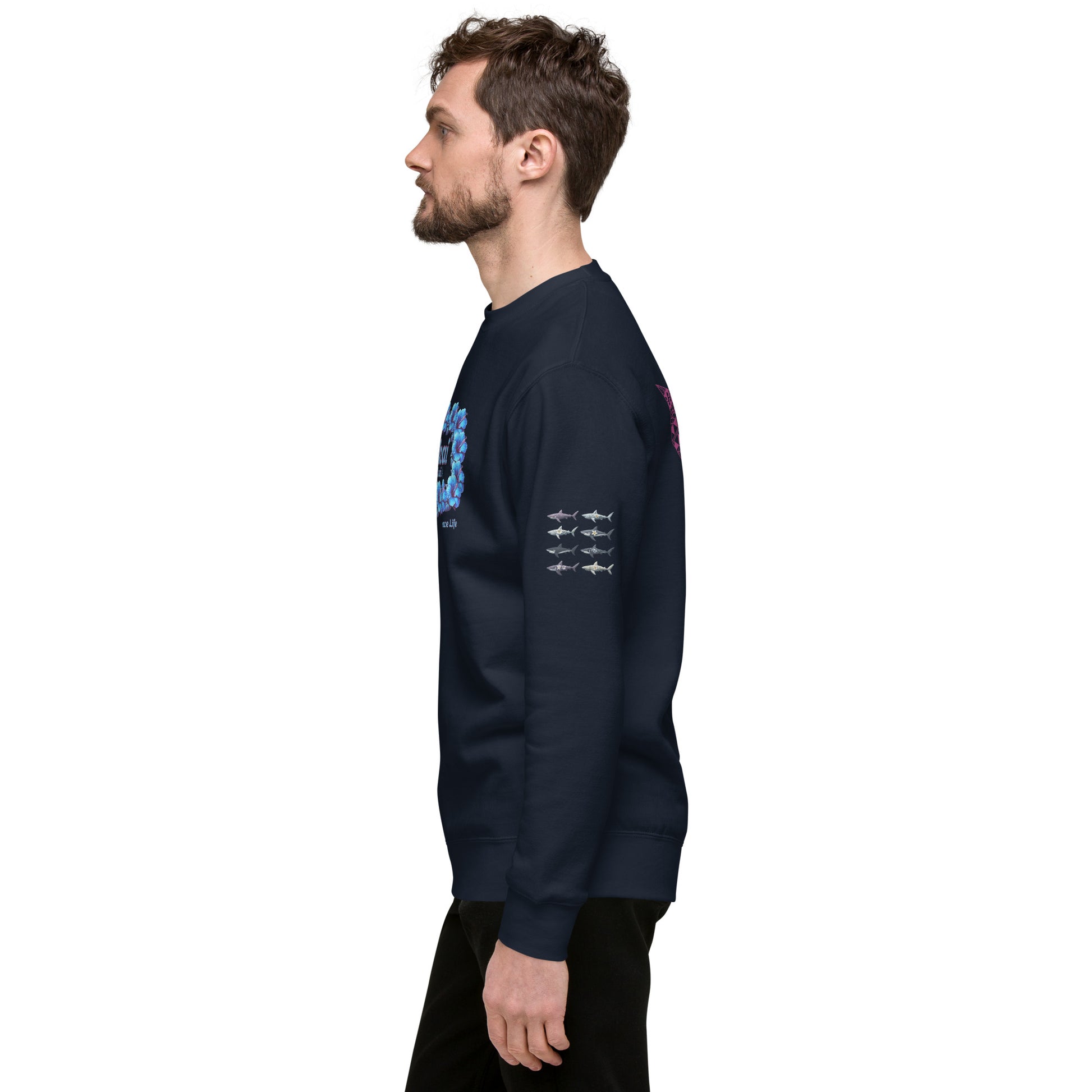 Pua aloalo Unisex Premium Sweatshirt Sweatshirt Pa'akai & Kukui
