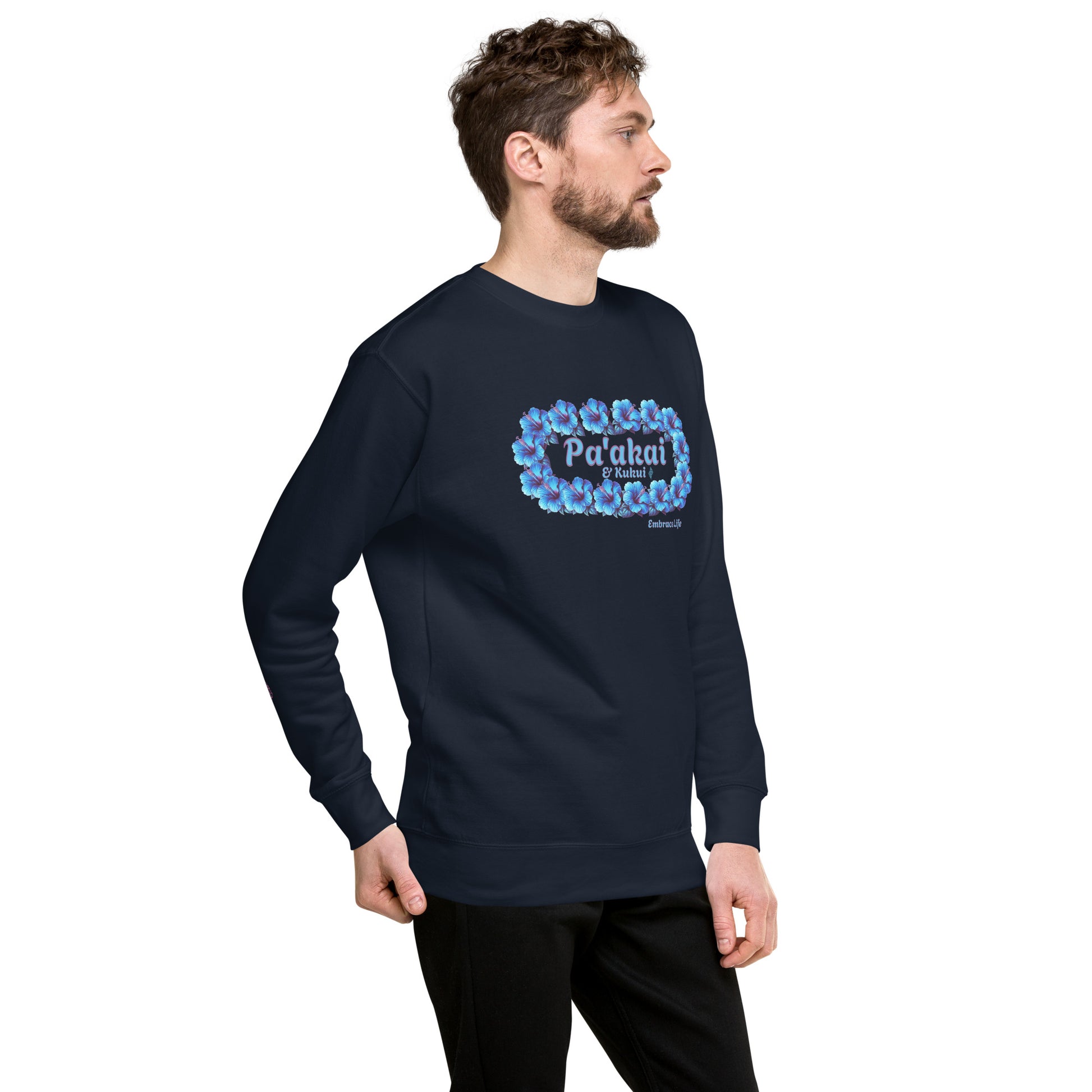 Pua aloalo Unisex Premium Sweatshirt Sweatshirt Pa'akai & Kukui