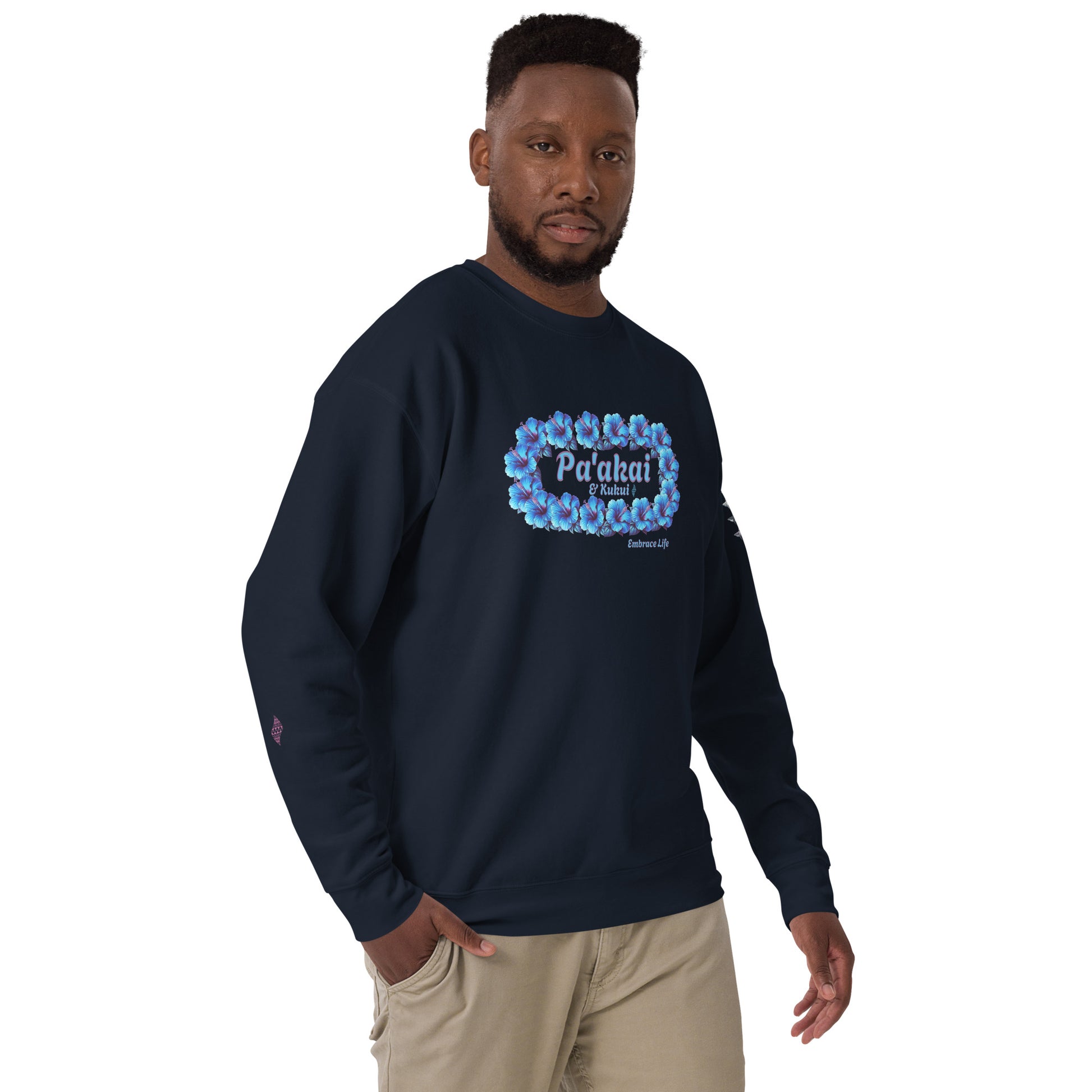 Pua aloalo Unisex Premium Sweatshirt Sweatshirt Pa'akai & Kukui