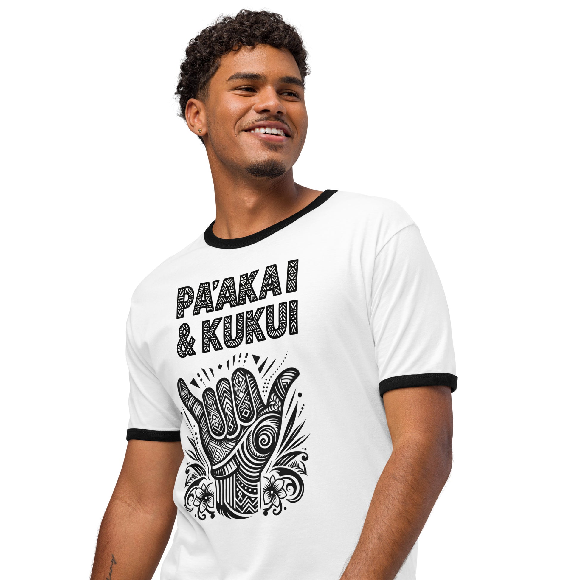 Tribal Shaka Ringer T-shirt T-shirt Pa'akai & Kukui