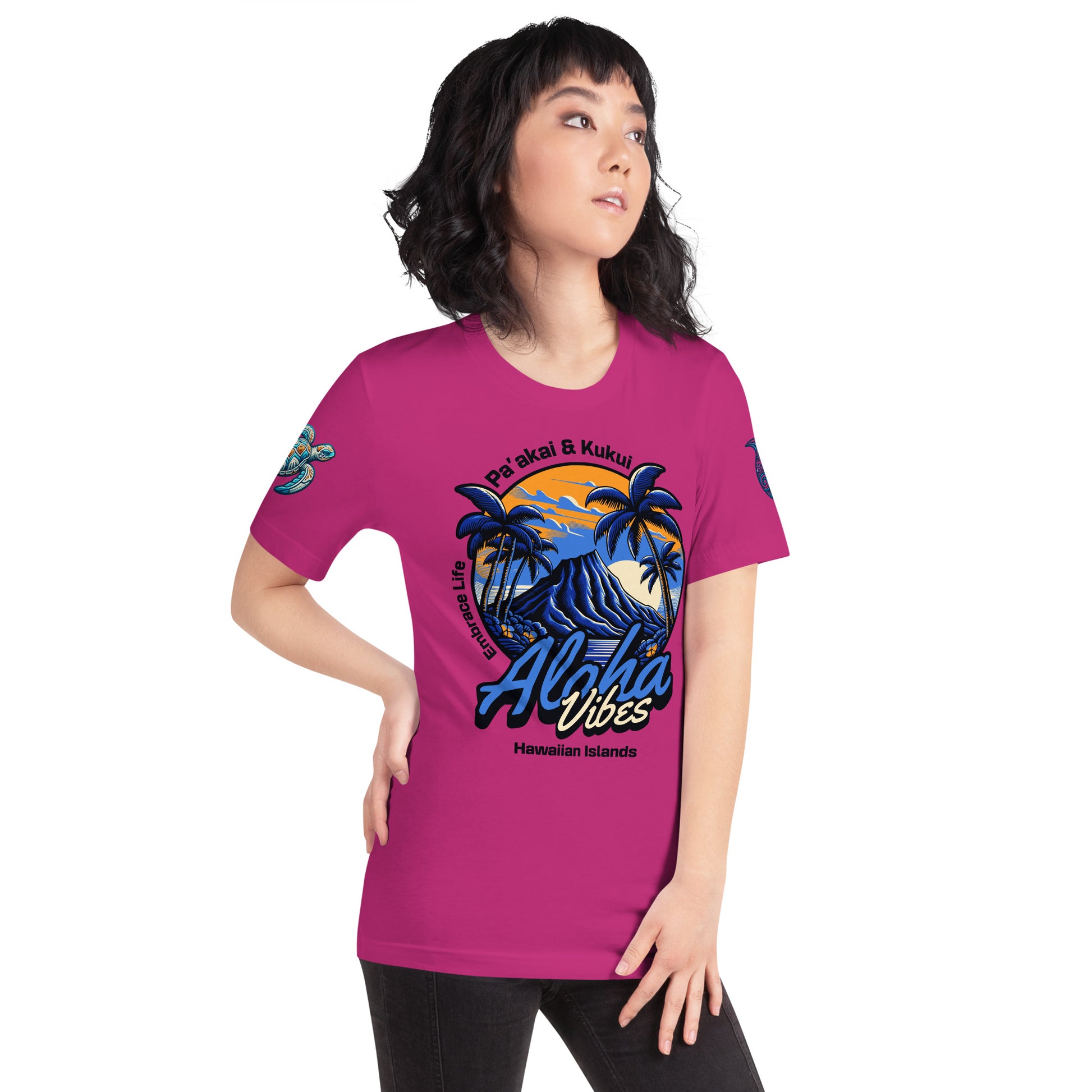 Aloha Vibes (Blue) womens t-shirt T-shirt Pa'akai & Kukui Berry S