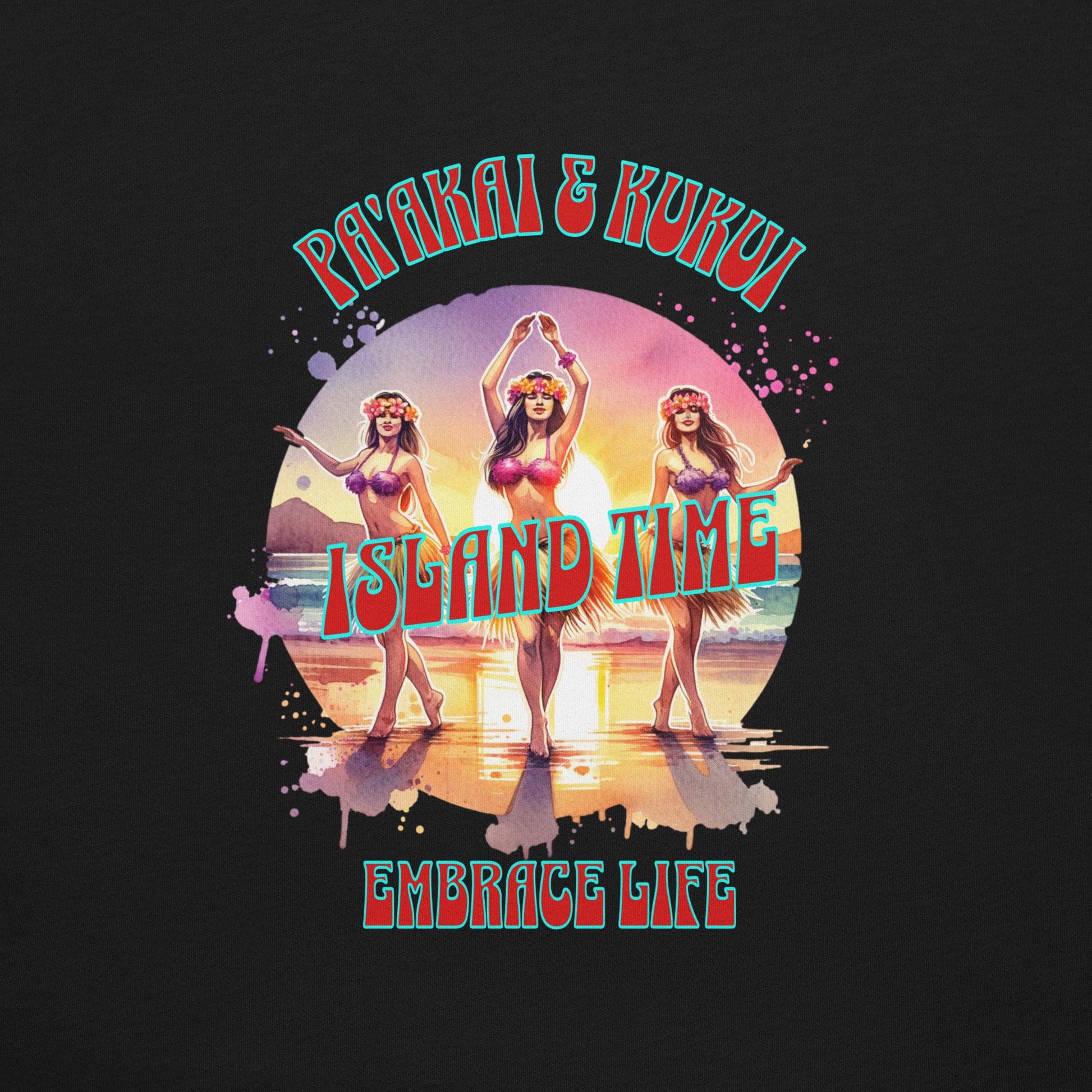 Island Time Hawaiian Graphic T-Shirt — Aloha Streetwear Unisex Tee T-shirt Pa'akai & Kukui