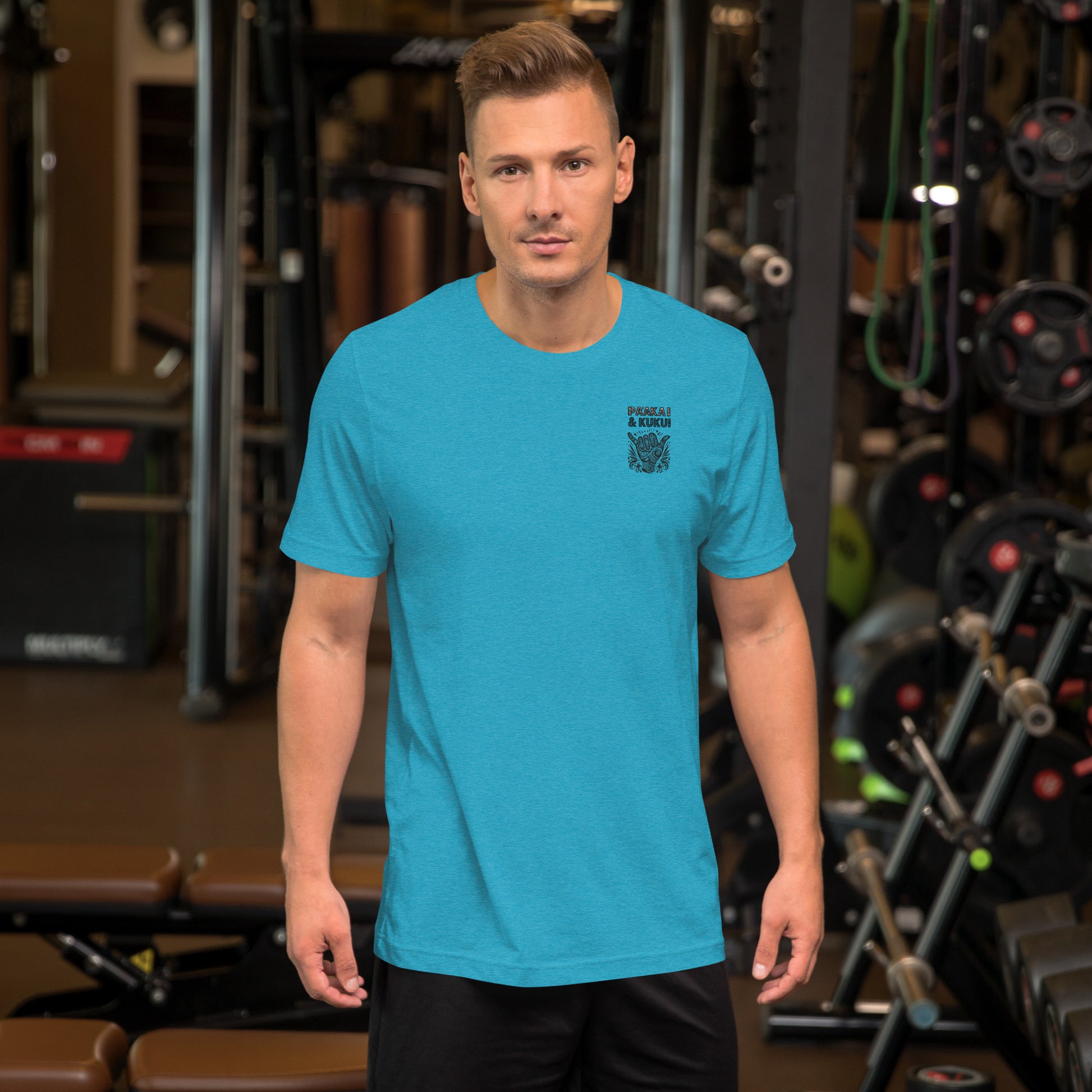 Embrace Life Shaka T-shirt T-shirt Pa'akai & Kukui Heather Aqua S