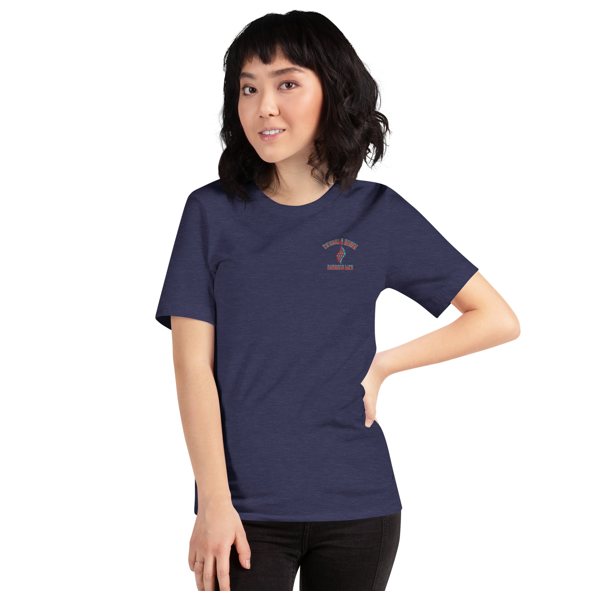 Island Time Hawaiian Graphic T-Shirt — Aloha Streetwear Unisex Tee T-shirt Pa'akai & Kukui Heather Midnight Navy S