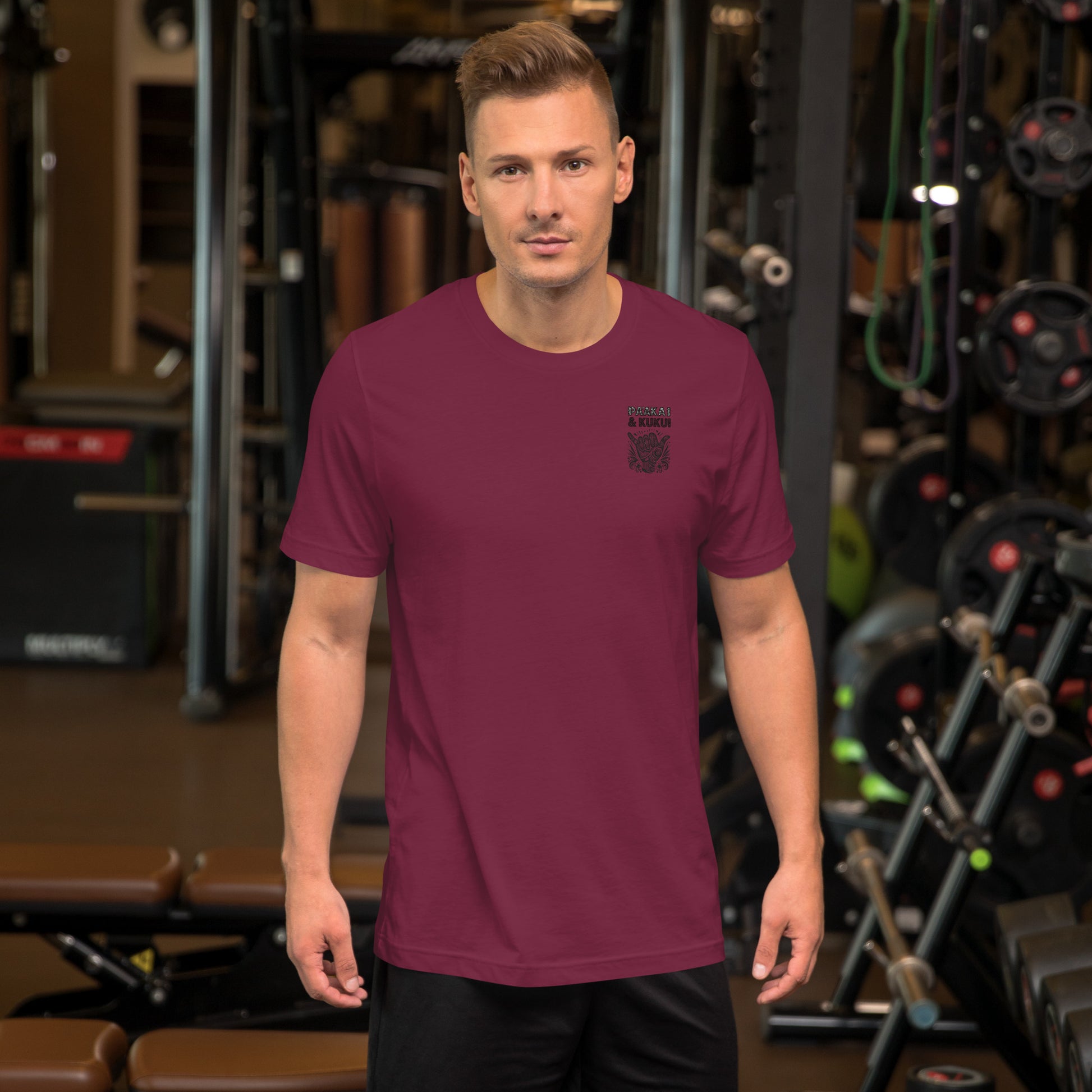Embrace Life Shaka T-shirt T-shirt Pa'akai & Kukui Maroon S