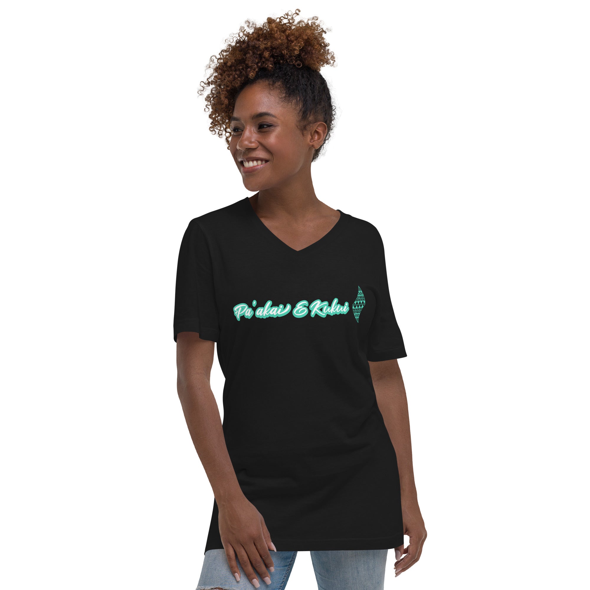 Embrace Life - Short Sleeve V-Neck T-Shirt V-Neck T-shirt Pa'akai & Kukui Black S